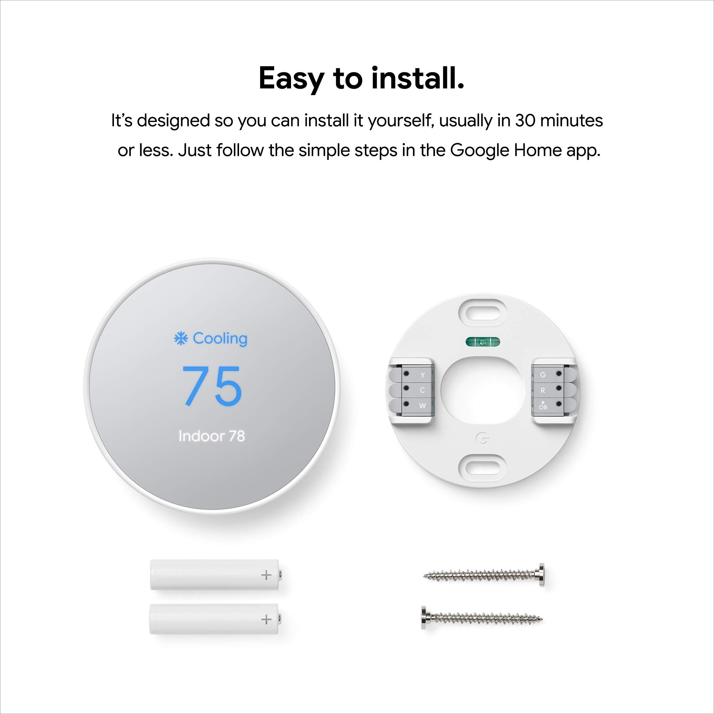 Google Nest Thermostat - Smart Thermostat for Home - Programmable Wifi Thermostat - Snow - Image 8