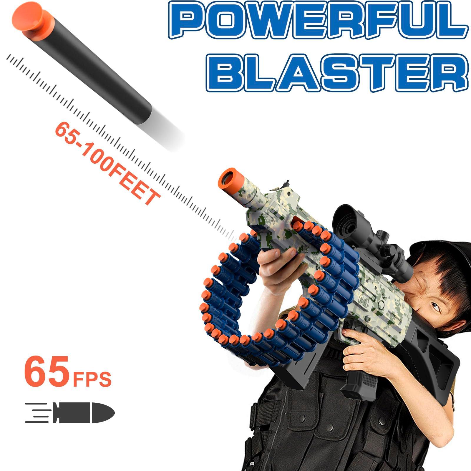Electric Automatic Toy with Scope, JakMean Toy Blaster with 30 Dart Clips and 100 Foam Darts, Outdoor Shooting Games Toys for 6-12 Year Old Boys & Girls Adults, Gifts for Birthday Xmas, Green - Image 4