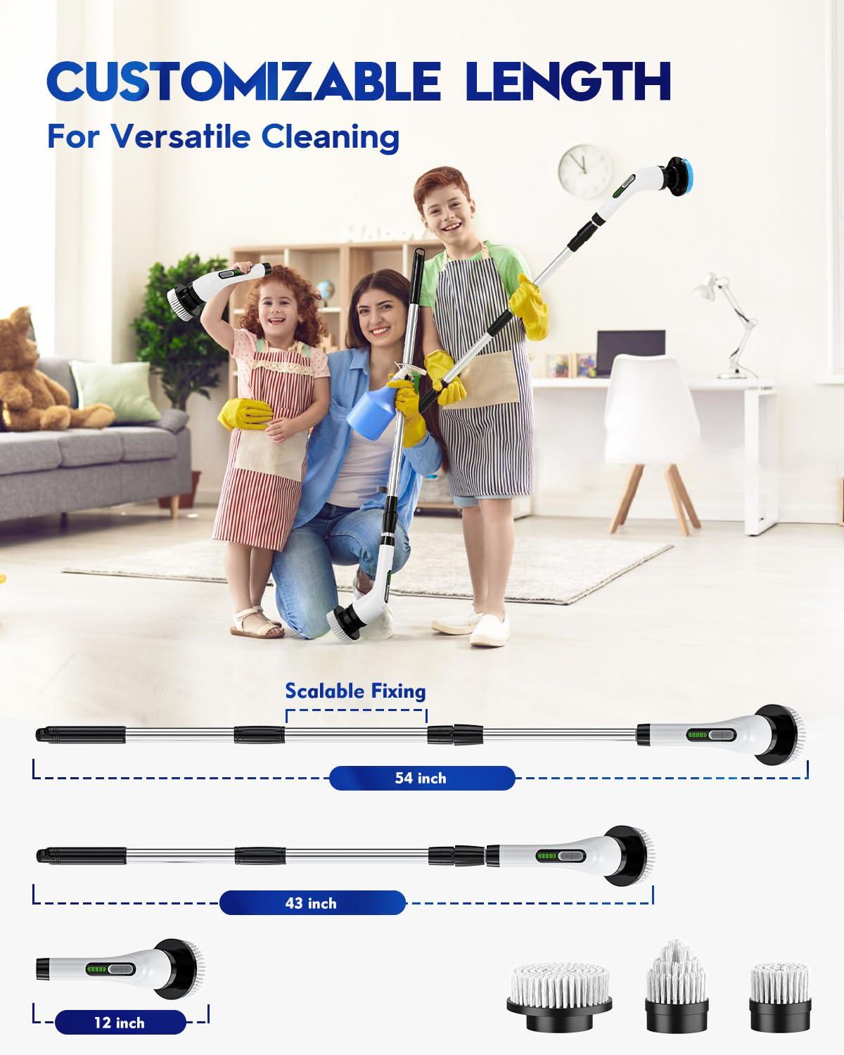Electric Spin Scrubber for Cleaning Bathroom: Cordless Power Shower Scrubber - Electric Cleaning Brush for Tile Tub - Image 4