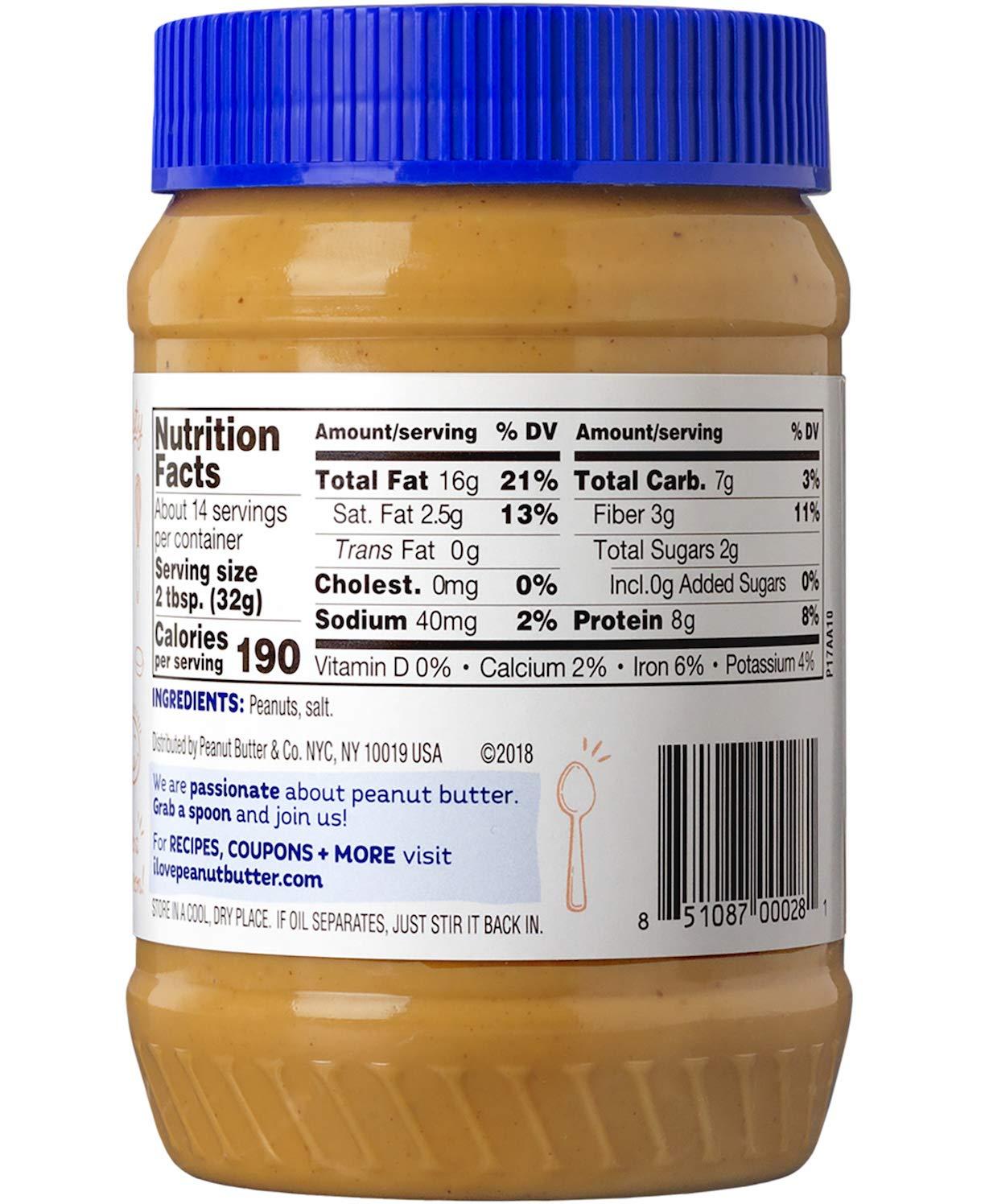 Peanut Butter & Co. Old Fashioned Crunchy Peanut Butter, Non-GMO, Gluten Free, Vegan, No Sugar Added, 16 Ounce (Pack of 1) - Image 2