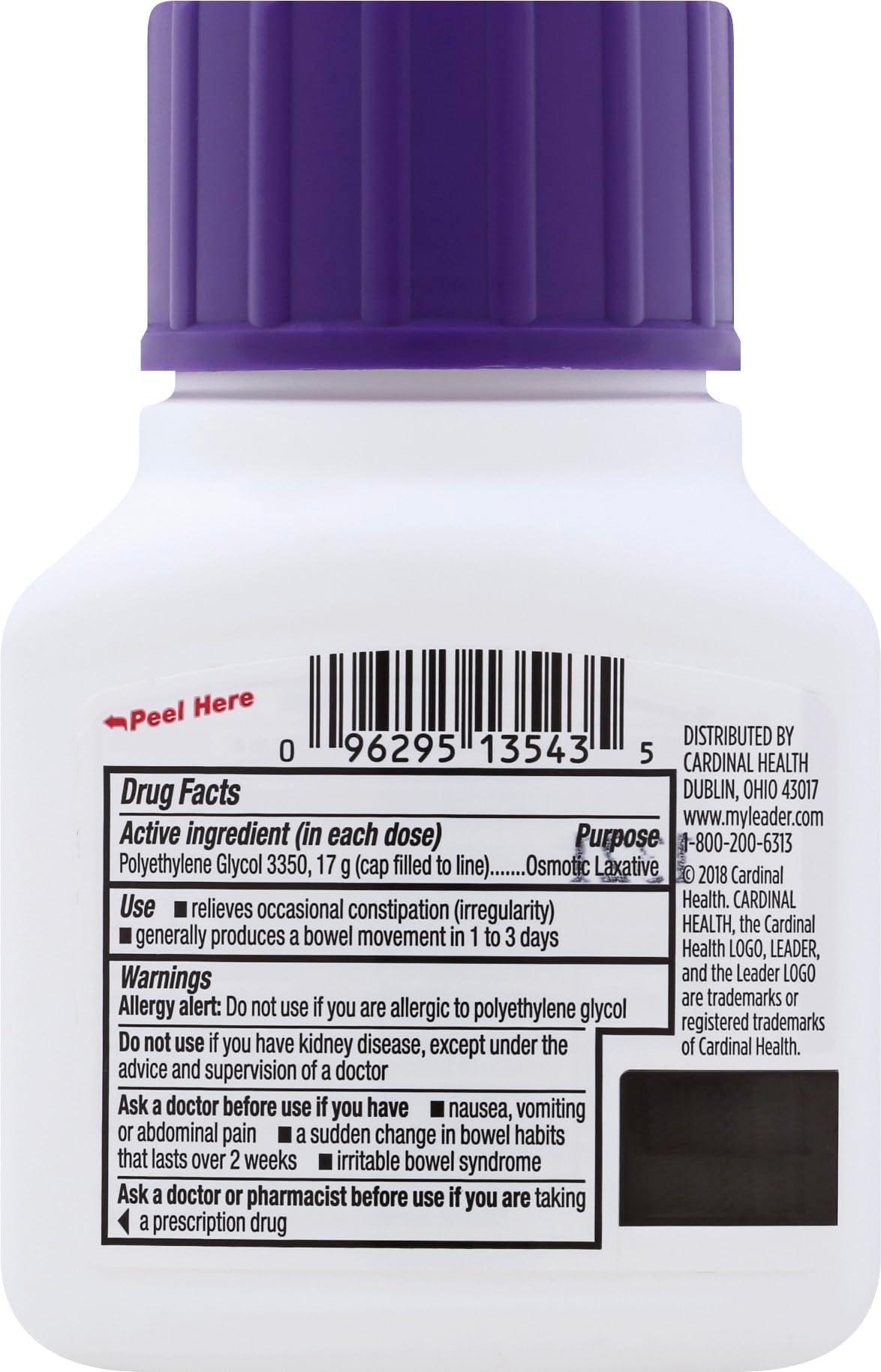 Leader ClearLax Laxative Powder for Gentle Constipation Relief, Grit-Free, Polyethylene Glycol, Osmotic Laxative, Stimulant-Free, Softens Stool, 30-Day Supply, 17.9 Ounce, 30 Doses (Pack of 3) - Image 2