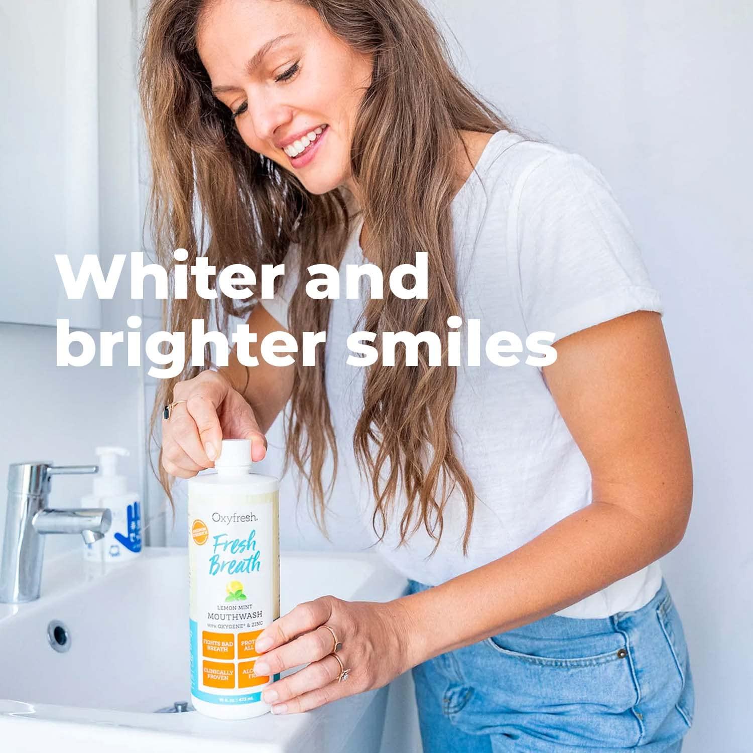 Oxyfresh Premium Lemon Mint Fresh Breath Mouthwash – Oral Rinse for Bad Breath – SLS & Fluoride Free Mouthrinse – Alcohol Free, Gentle Non Burning Mouthwash with Xylitol & Essential Oils, 16 oz - Image 7