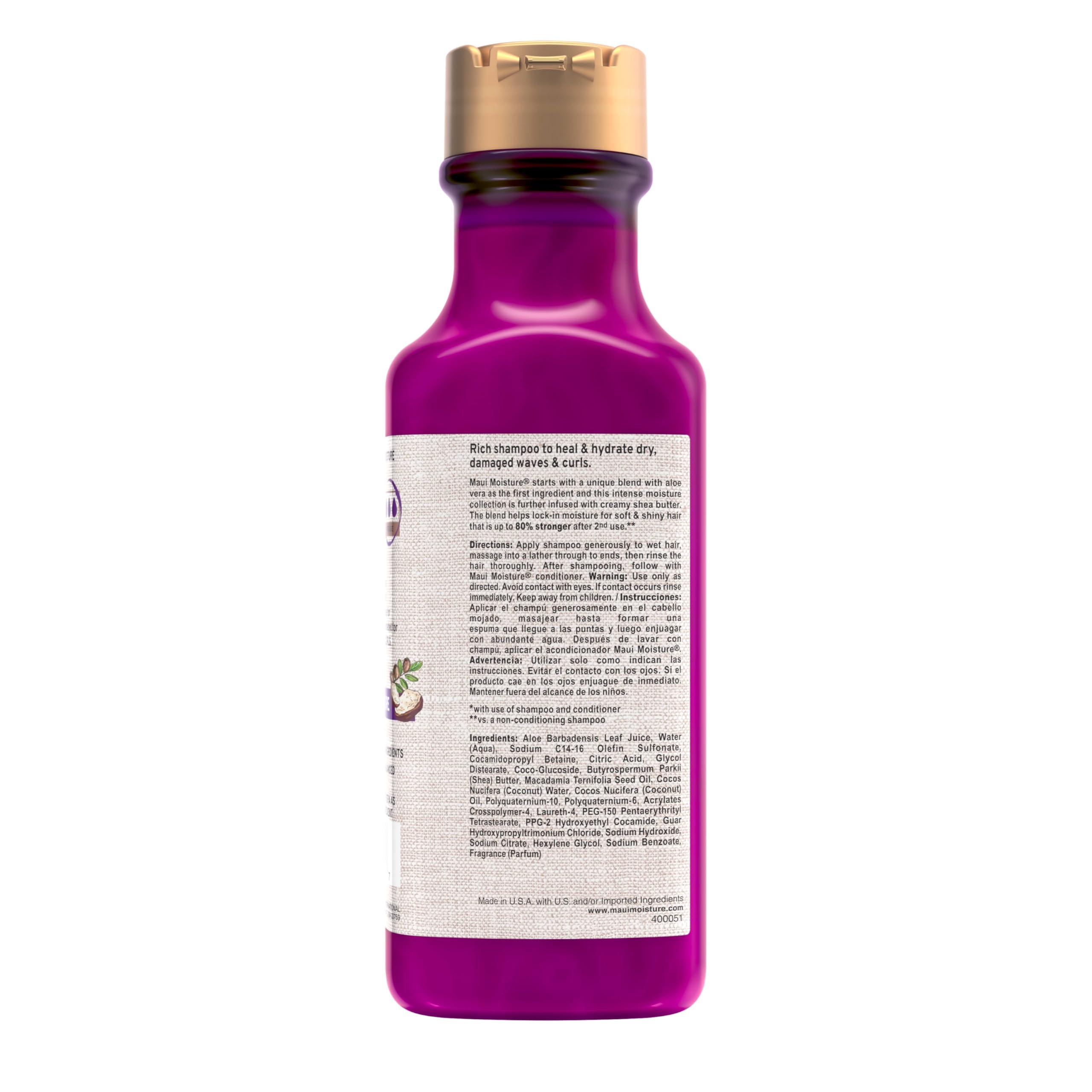 Maui Moisture Heal & Hydrate + Shea Butter Shampoo to Repair & Deeply Moisturize Tight Curly Hair with Coconut & Macademia Oils, Vegan, Silicone, Paraben & Sulfate-Free, 13 fl oz - Image 9