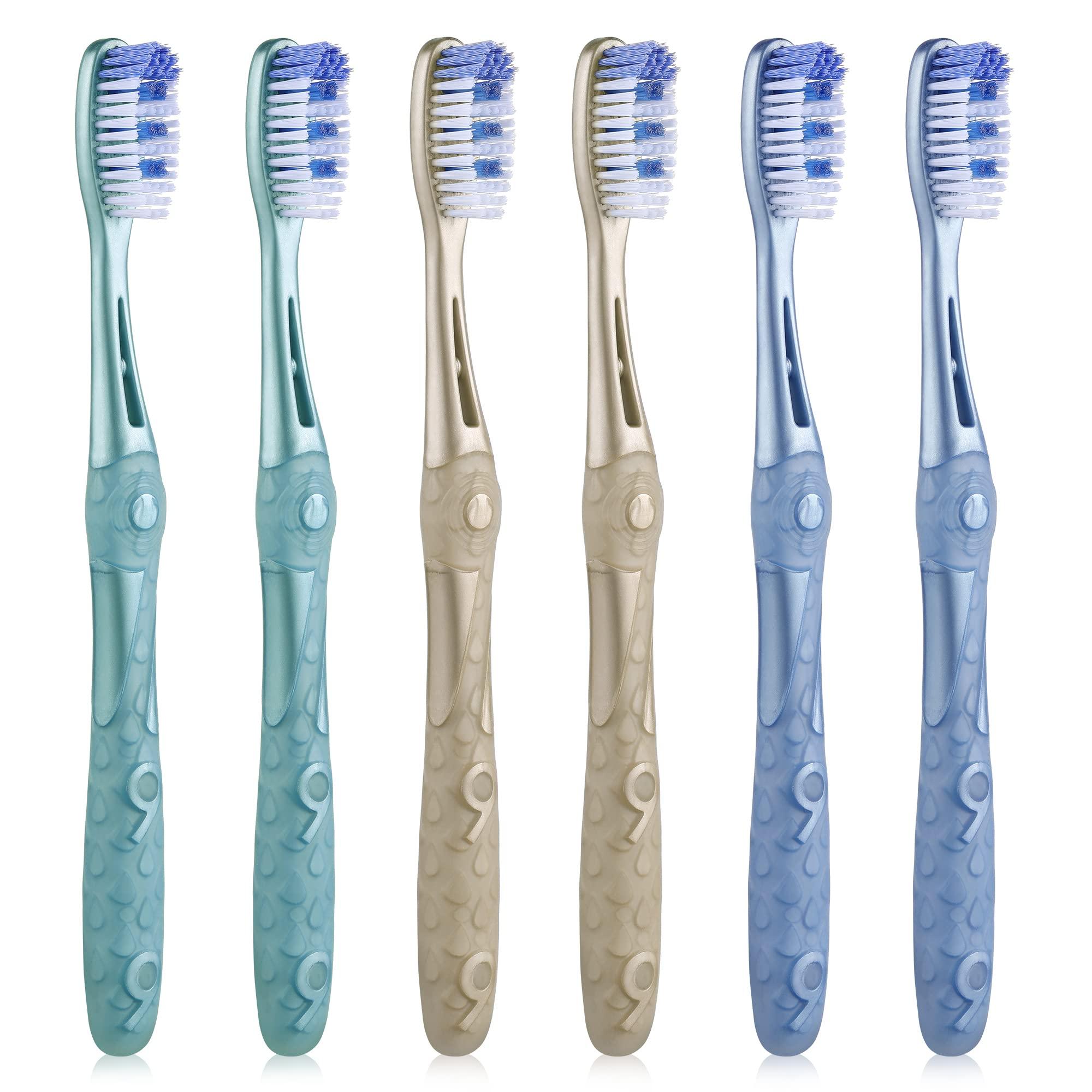 Oralphi Medium Toothbrushes for Adults, Whitening Toothbrush with Spiral Medium Bristles for Smoke Tea Coffee Stain, Deep Plaque Removal, Rounded Bristle Tips for Gentle Cleaning