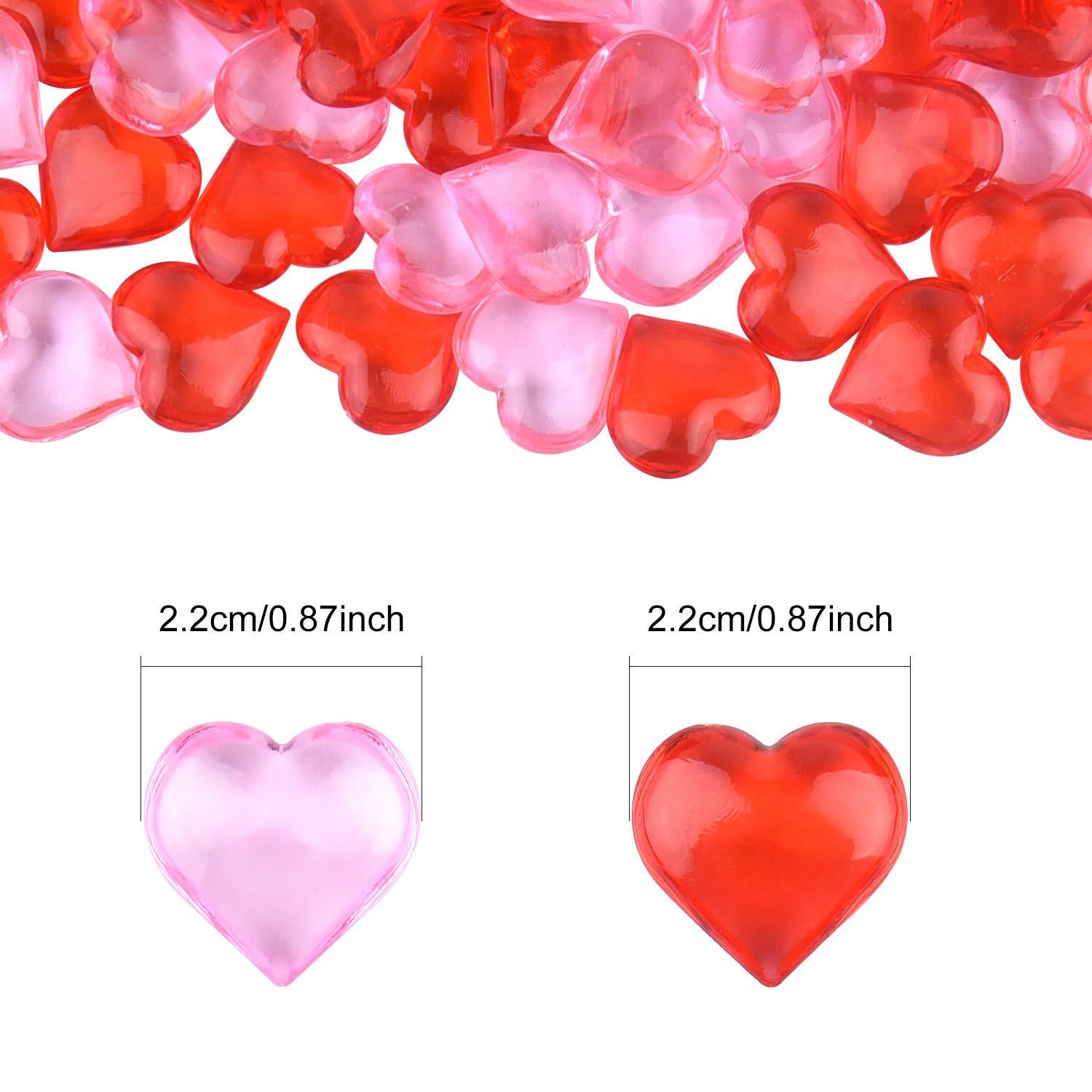 TUPARKA Acrylic Hearts Red Acrylic Hearts for Table Decoration/Home Decoration/Vase Fillers in Valentine's Day or Wedding Day - Image 3