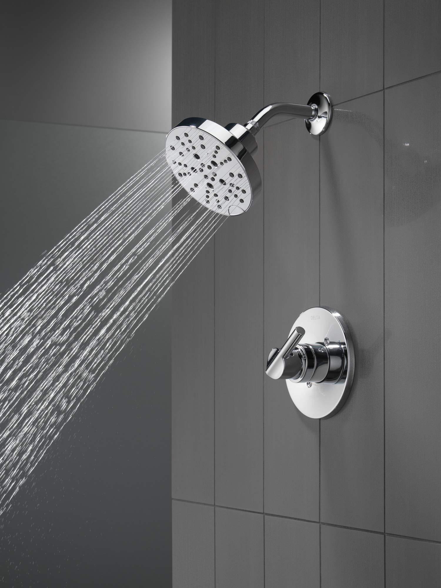 Delta Nicoli 14 Series H2Okinetic Shower Faucet Set, Chrome Shower Head and Handle Set, Valve Trim Kit, Chrome 142749 (Valve Included) - Image 2