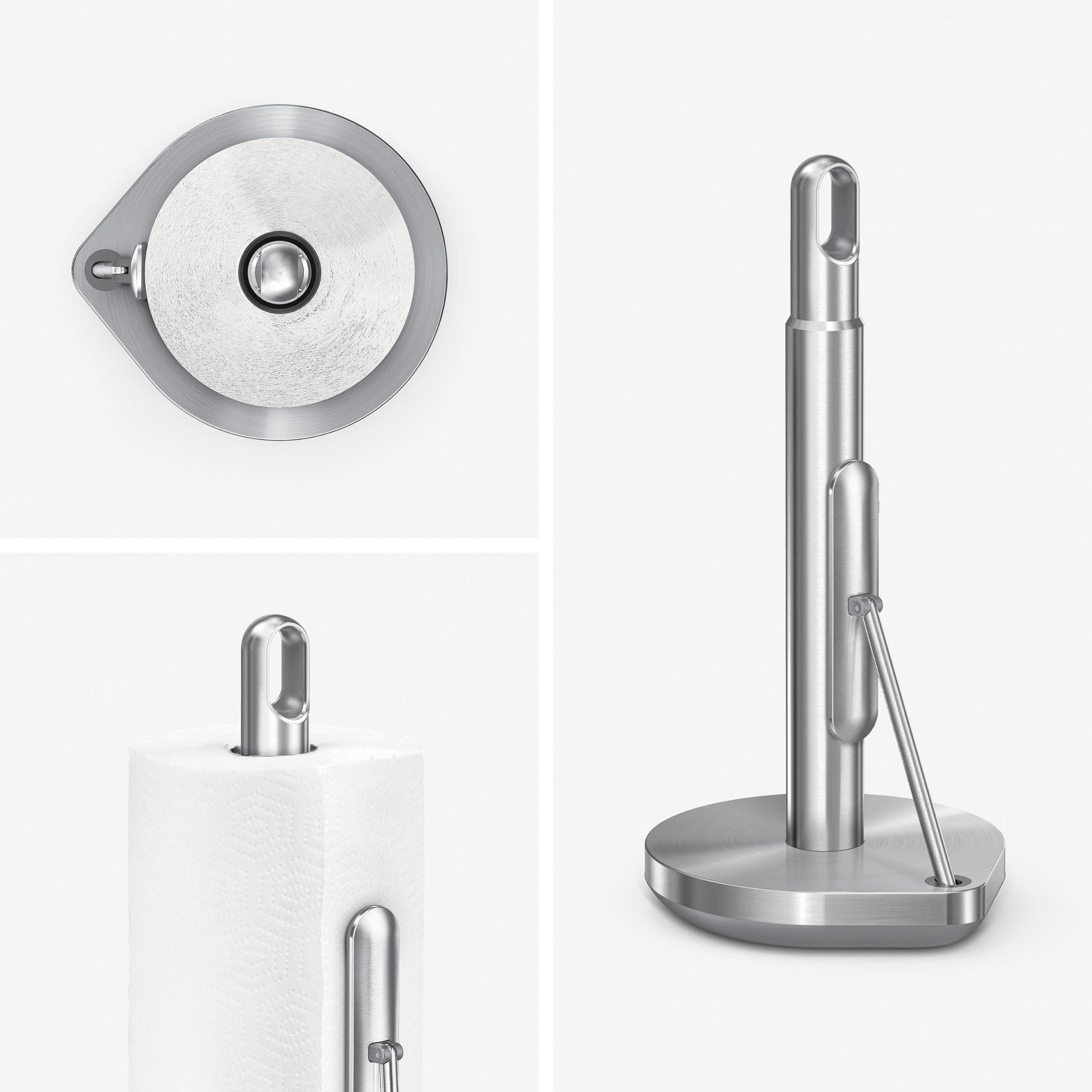 simplehuman Tension Arm Standing Paper Towel Holder, Heavy-Duty, Easy One-Handed Tear, Countertop Kitchen Paper Towel Dispenser, Brushed Stainless Steel - Image 3