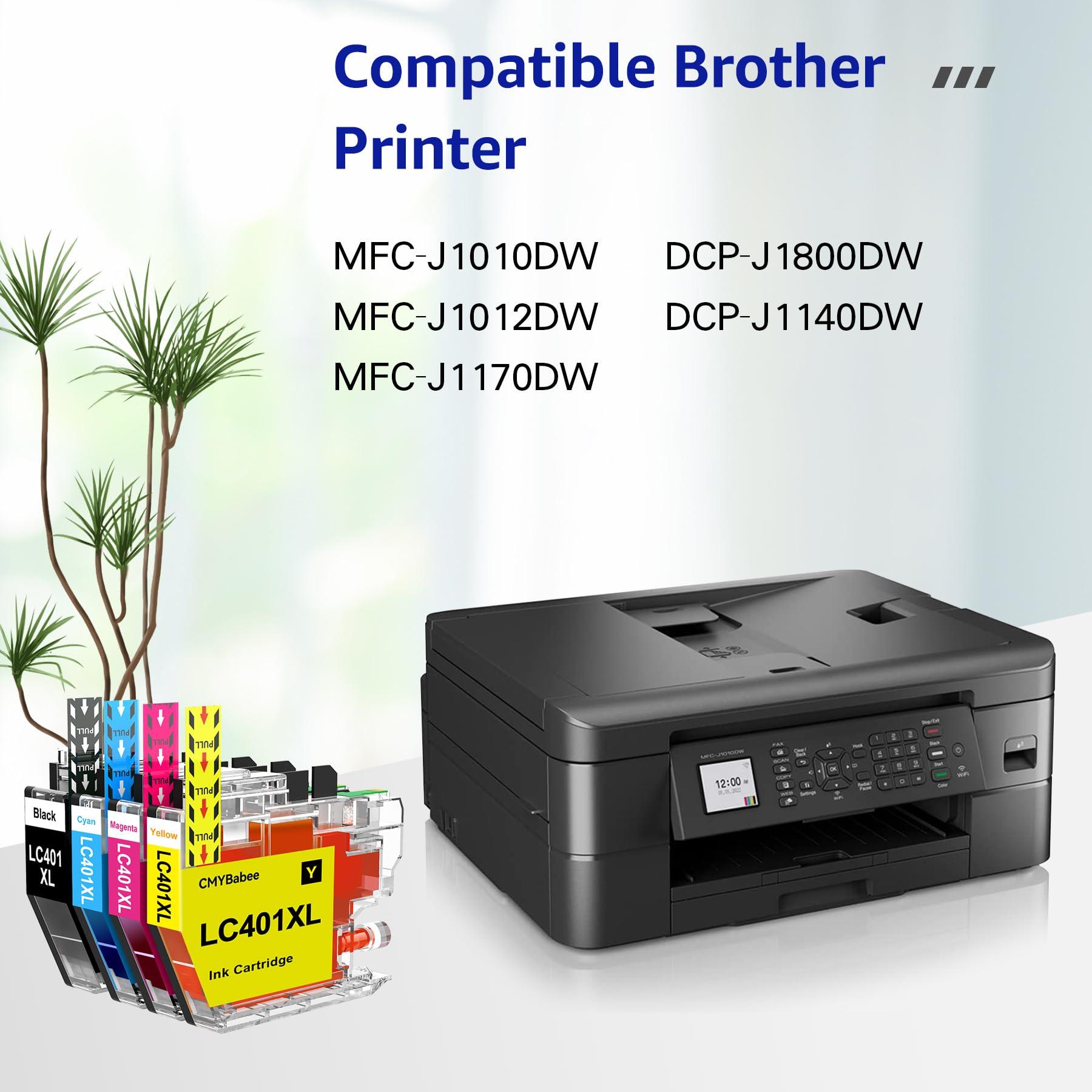 CMYBabee LC401XL Ink Cartridges for Brother Printer - Compatible with Brother LC401, MFC-J1010DW, MFC-J1012DW, MFC-J1170DW, DCP-J1800DW, DCP-J1140DW (BK, C, M, Y, 4 Pack) - Image 2