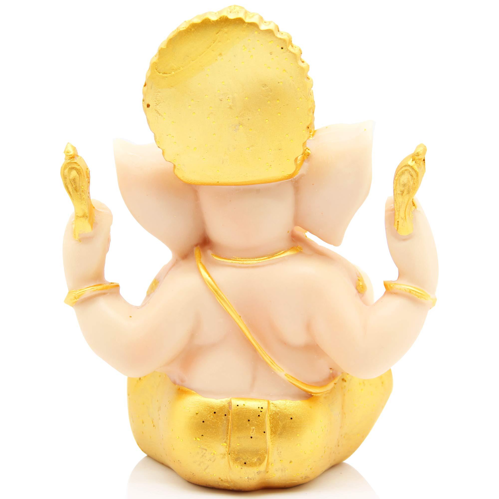 H&W 6''H Blessing A Colored Statue of Lord Ganesha Ganpati Elephant Hindu God, Elephant God Statue, Handmade Sculpture Buddha Figurine Decoration - Image 5