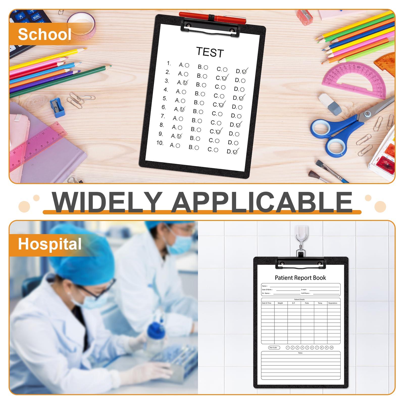 Wexpw 2-Pack Black A4 Letter Size Clipboards with Pen Holder - Plastic Clipboards for Classrooms & Offices - Image 6