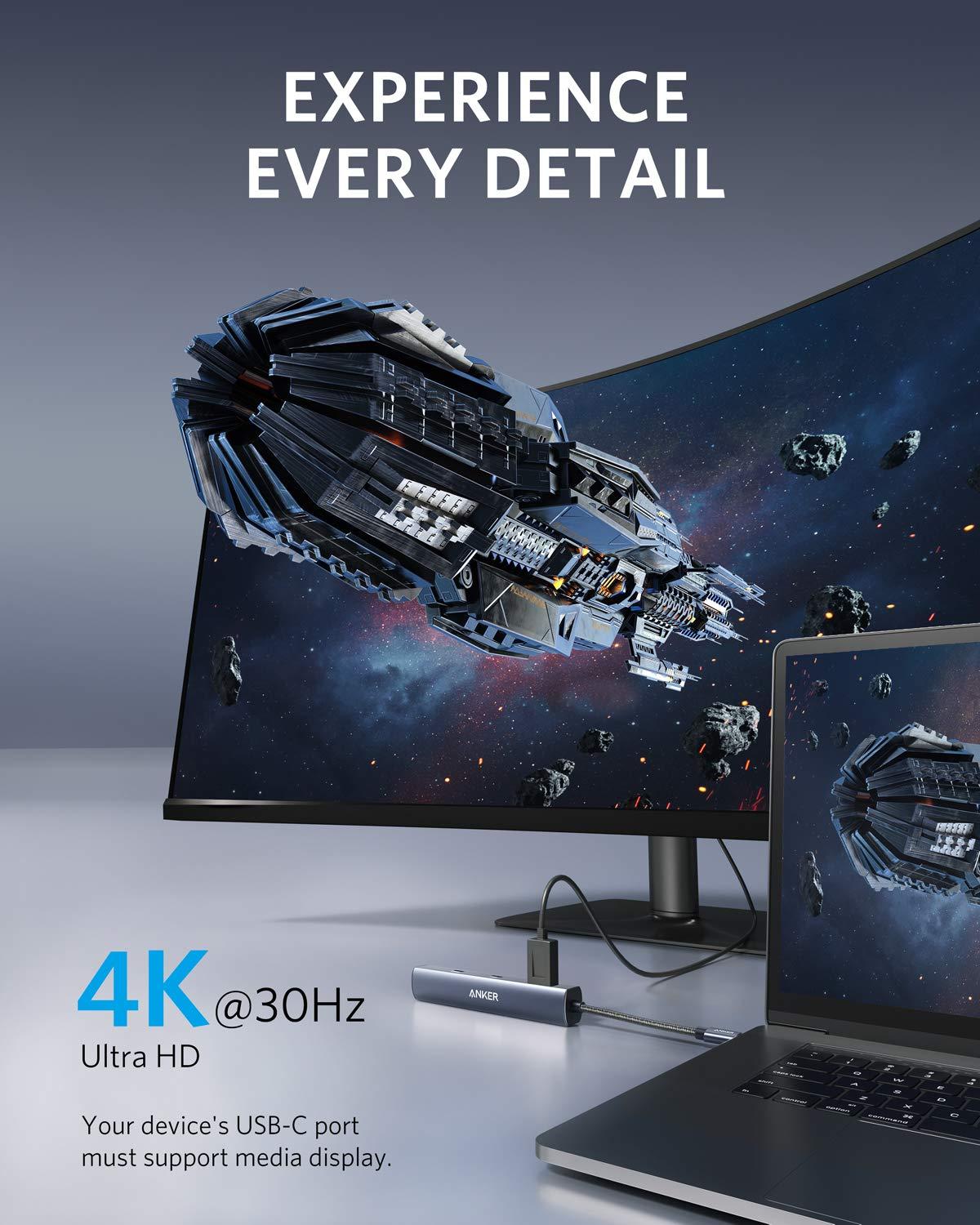 Anker 6-in-1 USB C Hub with 65W Power Delivery, 4K HDMI, 1Gbps Ethernet, USB Ports for MacBook Air, iPad Pro, XPS, and More - Image 4