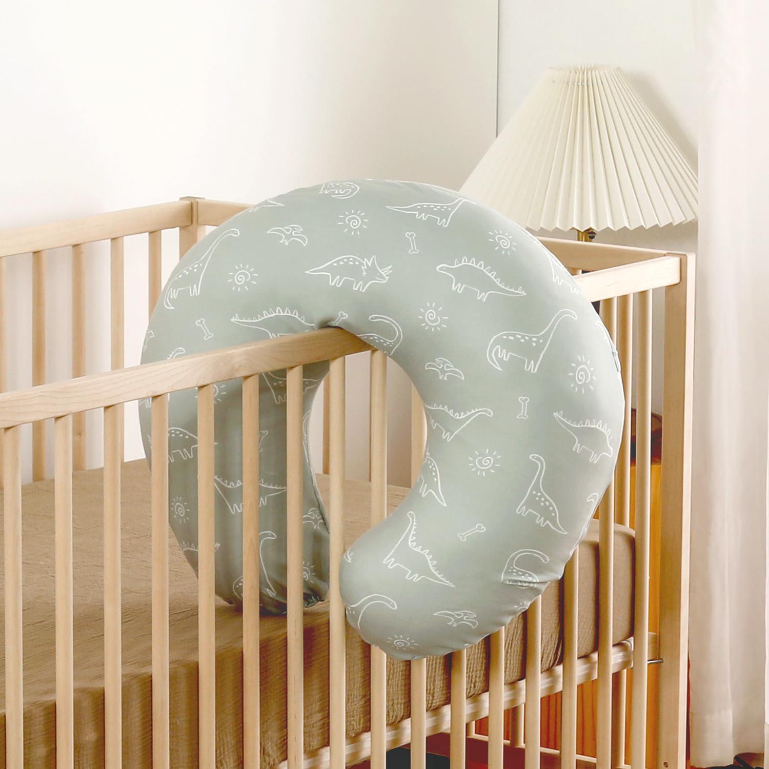 GRSSDER Nursing Pillow Cover Stretchy Minky Removable Nursing Covers for Breastfeeding Pillows, Ultra Soft Comfortable Slipcover for Boy and Girls, Dinosaurs Print - Image 5