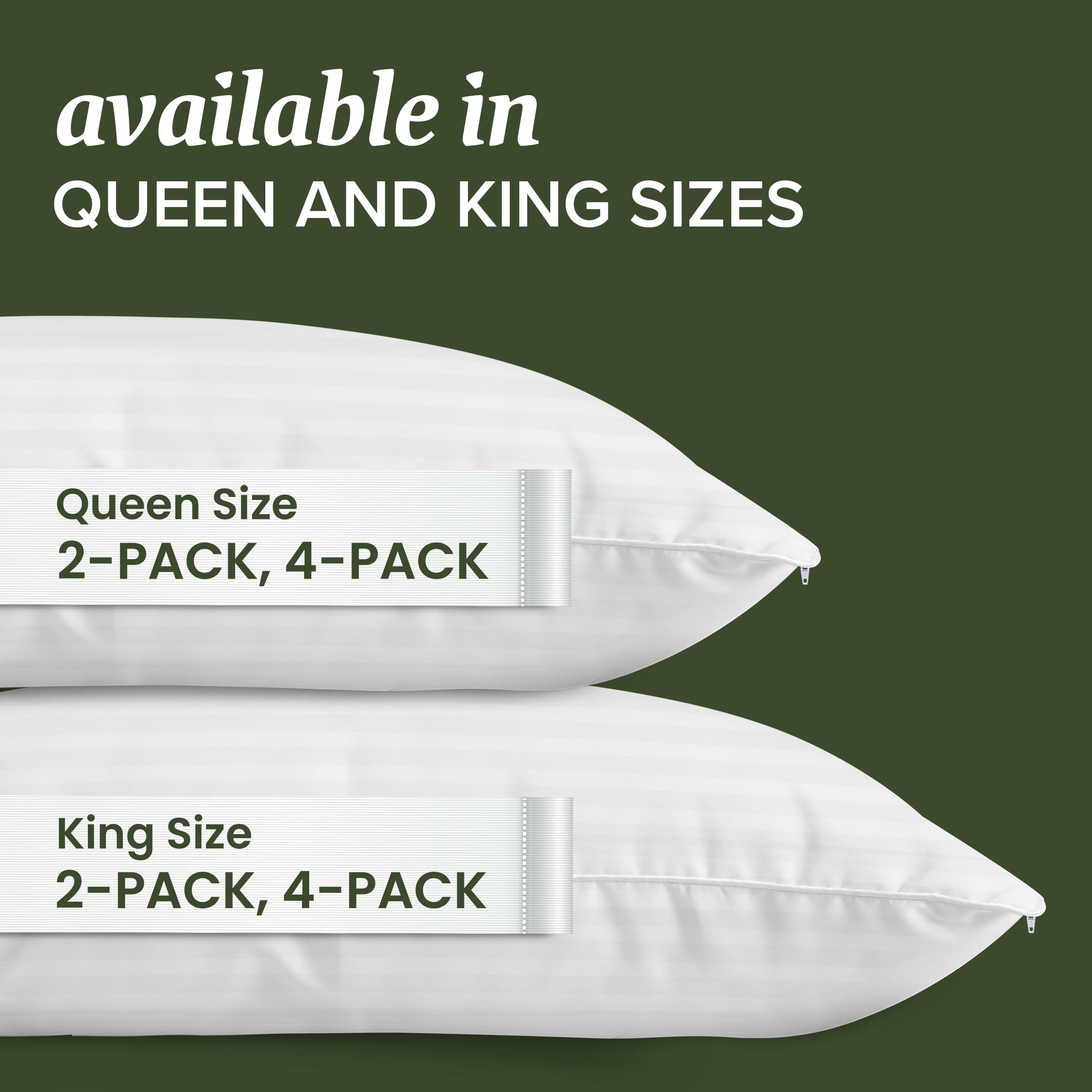Beckham Hotel Collection Queen Size White Pillow Protector with Zipper Set of 2, Soft and Breathable Cotton Pillow Protector Covers - Image 7