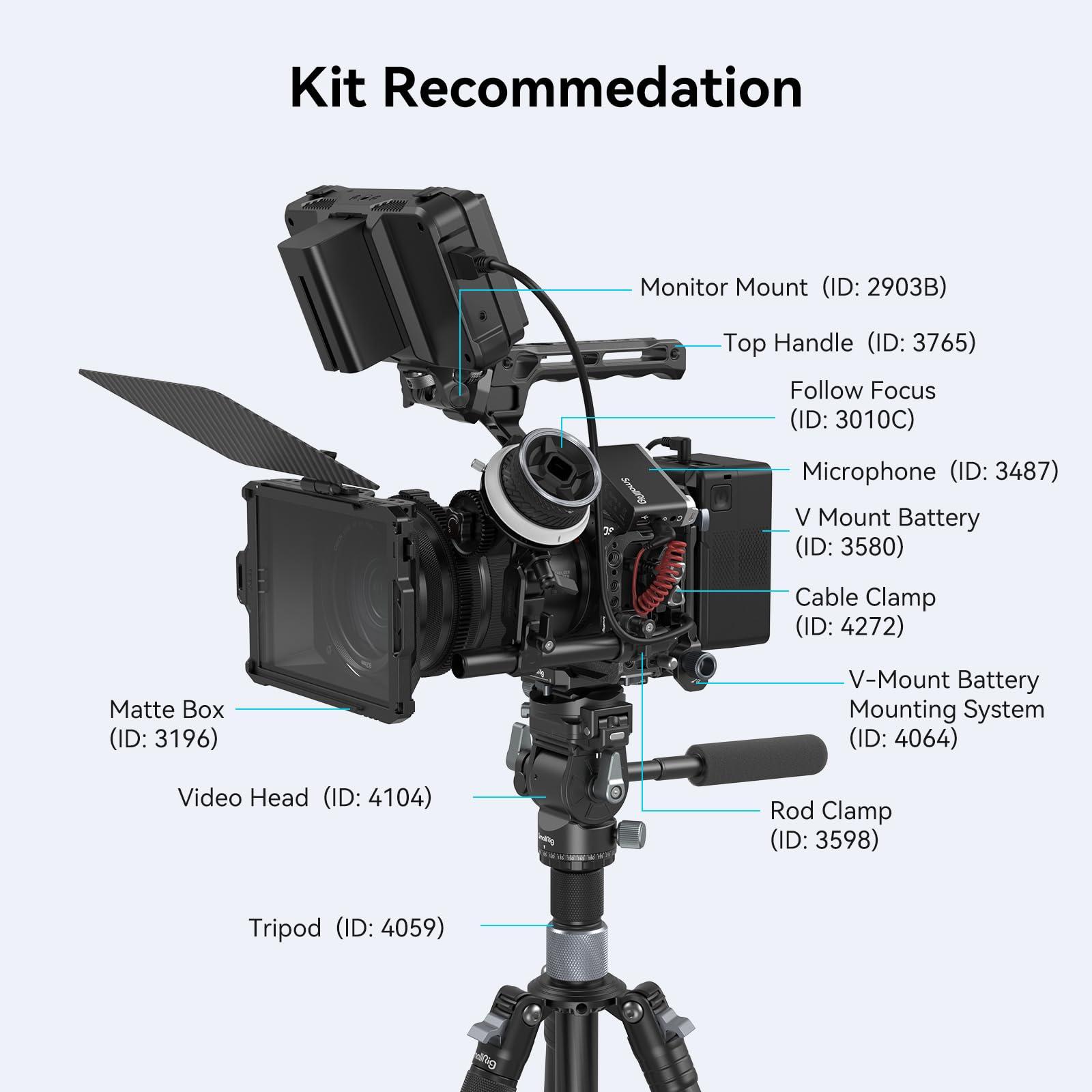 SmallRig“Black Mamba”Camera Cage for Canon EOS R6 Mark II, Built-in Quick Release Plate for Arca-Type, Film Movie Making Camera Video Cage with Shoe Mount, 1/4''-20 & 3/8''-16 Threaded Holes - Image 5