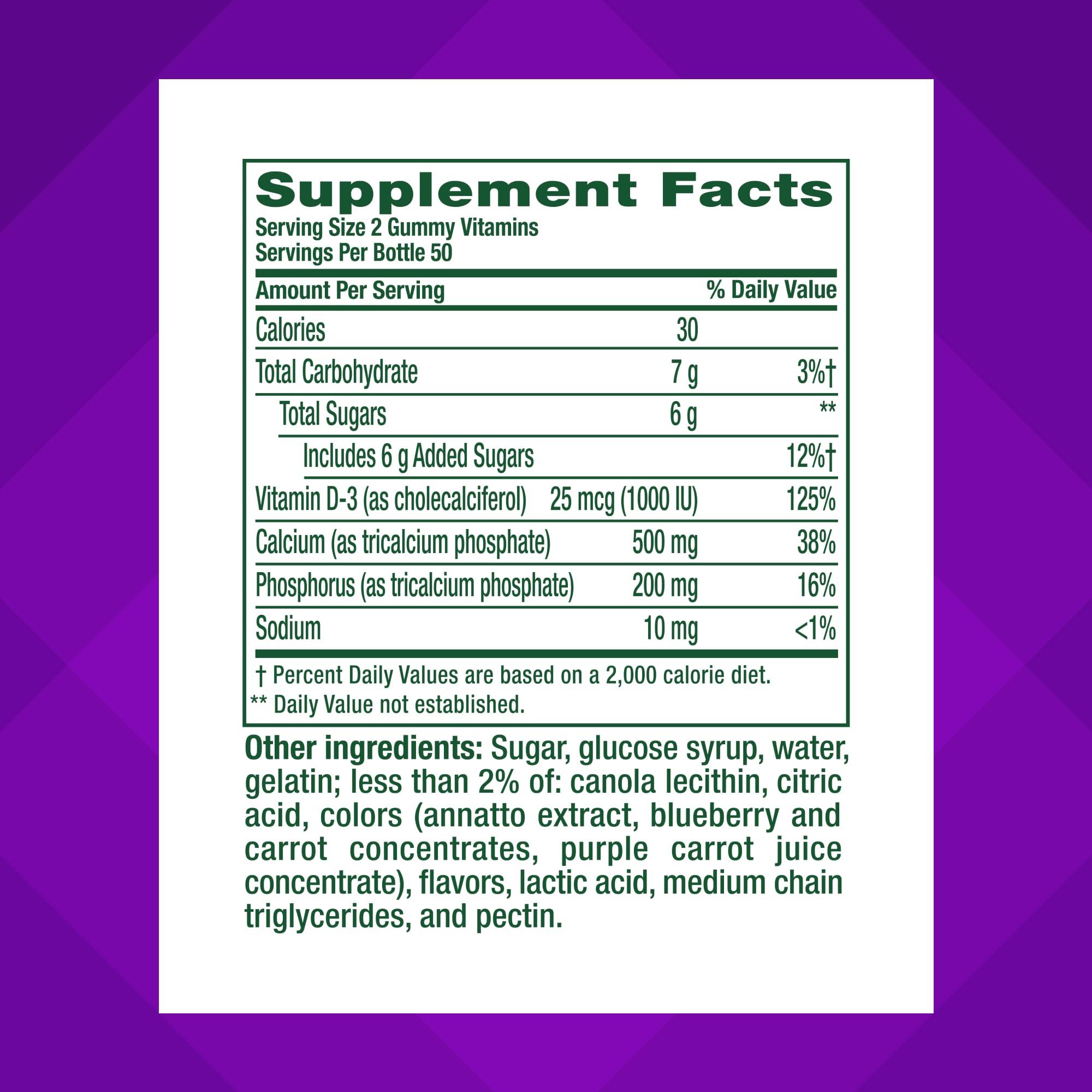 vitafusion Chewable Calcium Gummy Vitamins for Bone and Teeth Support, Fruit and Cream Flavored, America’s Number 1 Gummy Vitamin Brand, 50 Day Supply, 100 Count - Image 4