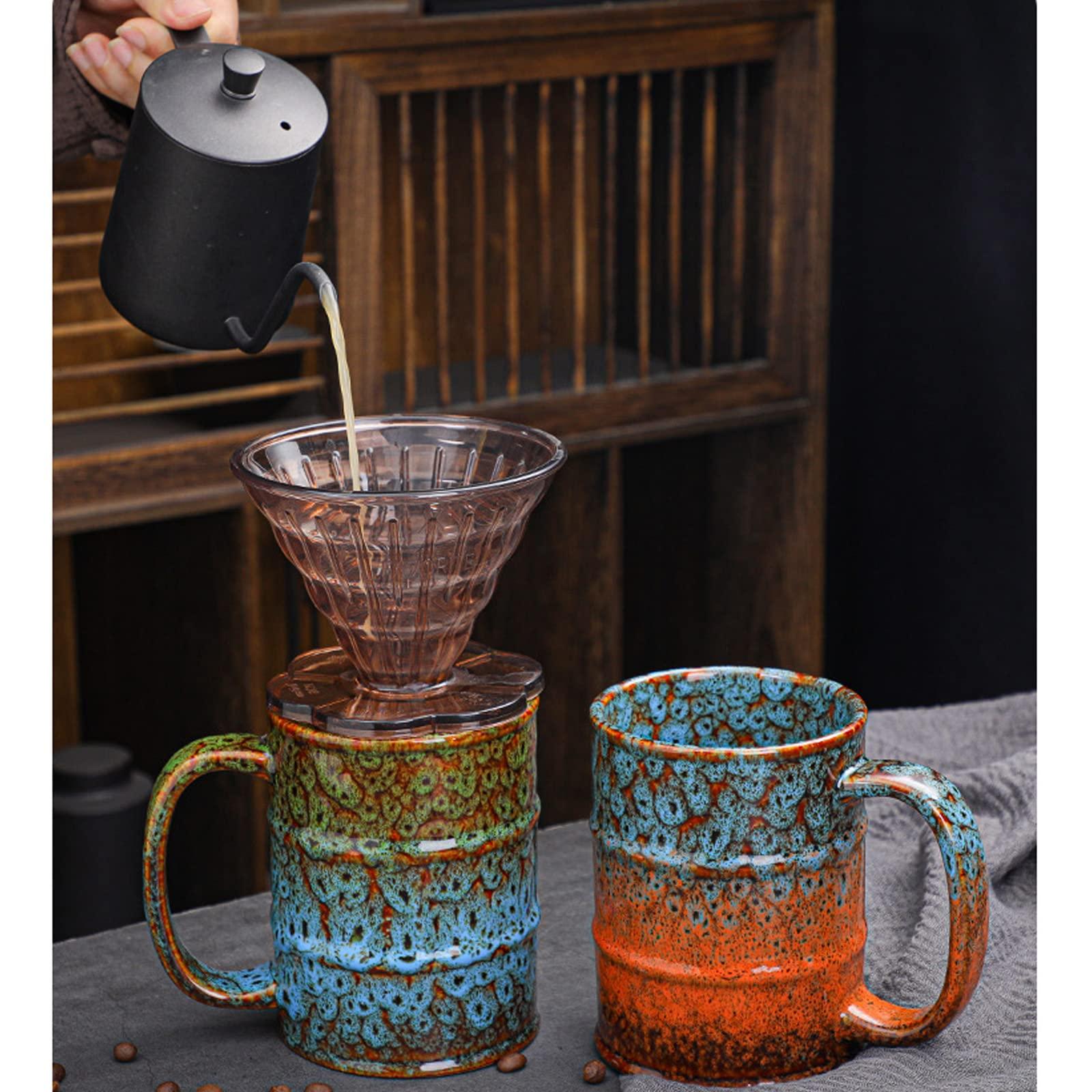 Ceramic 20 oz Coffee Mugs - Large Tea Cup for Office and Home - Dishwasher and Microwave Safe (1, Green and Blue) - Image 7