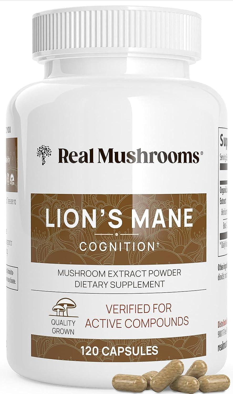 Real Mushrooms Lions Mane Supplement Capsules - Mushroom Supplement for Overall Wellness with Verified Beta Glucans – Non-GMO, Vegan Mushroom Supplements in 120 Capsules - Image 4