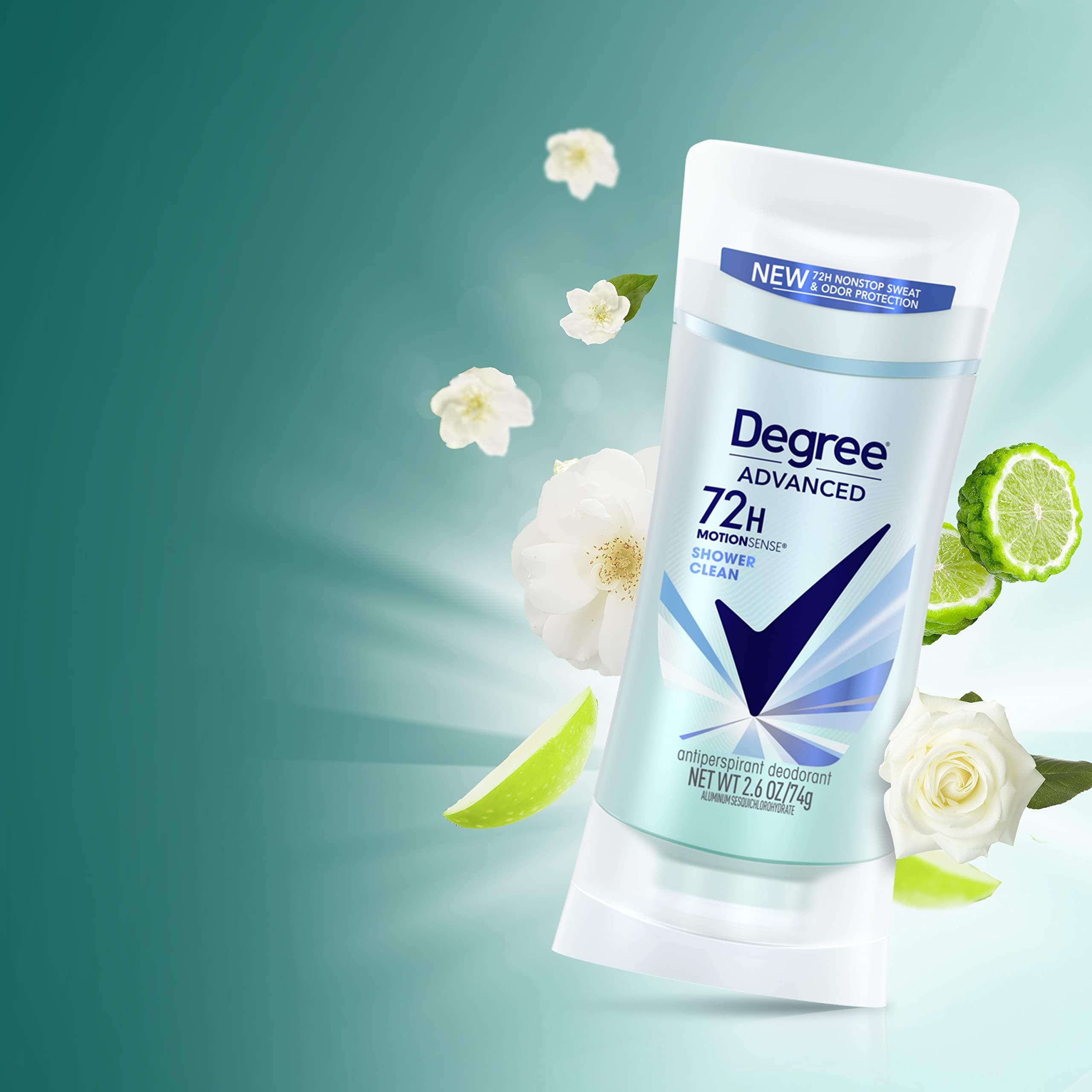 Degree Advanced Antiperspirant Deodorant 4 count 72-Hour Sweat & Odor Protection Shower Clean Antiperspirant for Women with MotionSense Technology 2.6 oz - Image 14