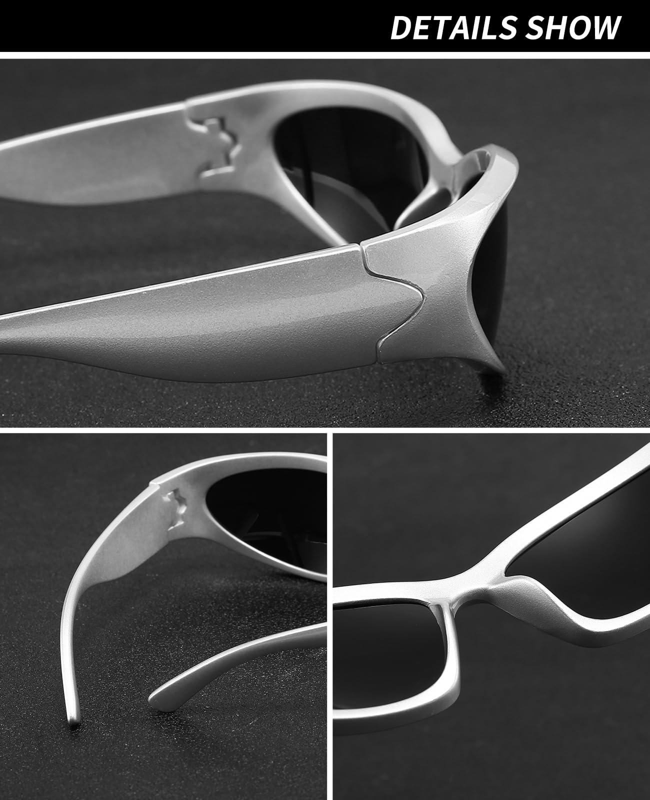 SOAR&EAGLE Y2K 3Pack Polarized sunglasses Wrap Around Men's Women's sunglasses Fashion Sport Shades Sun Glasses - Image 4