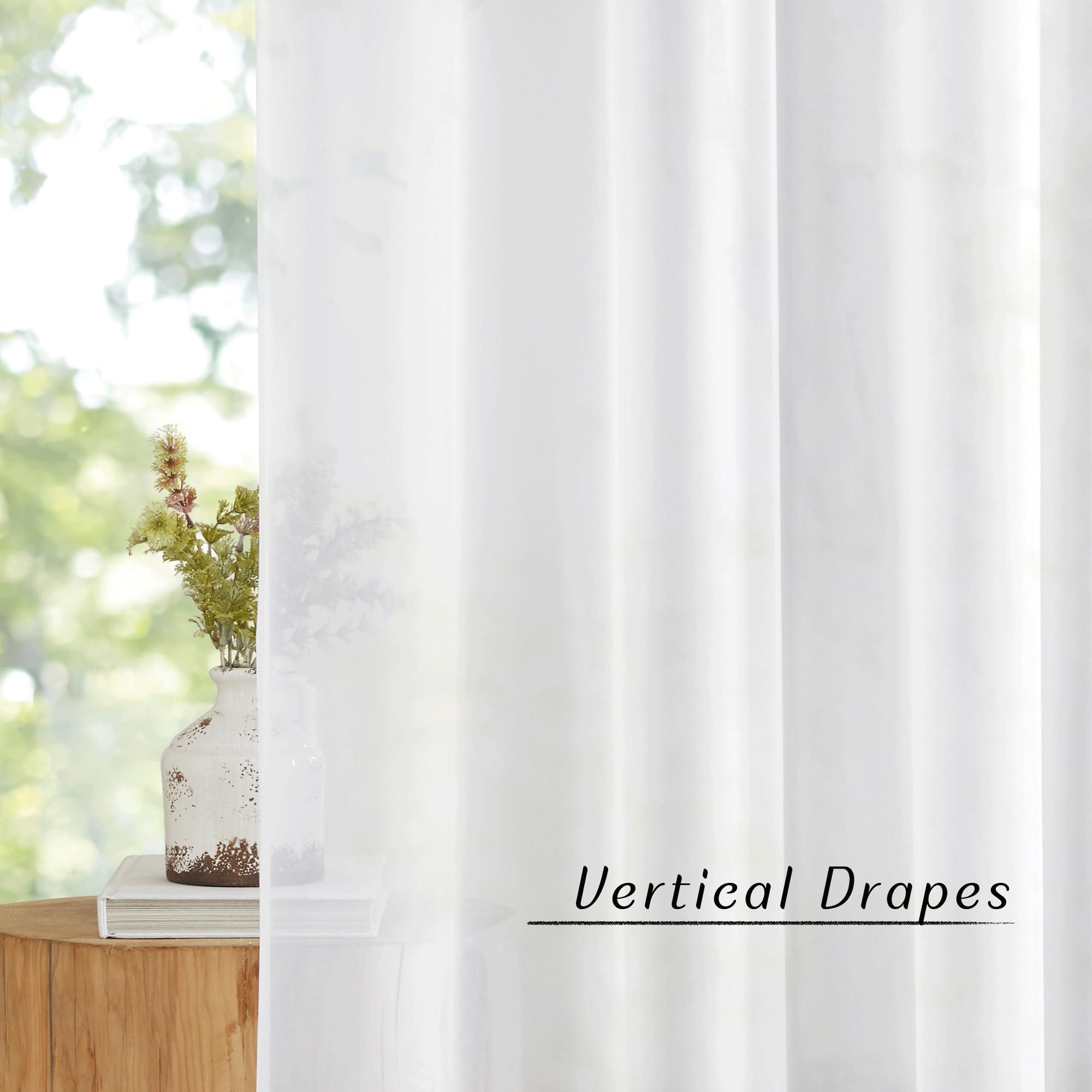 NICETOWN White Sheer Curtains & Drapes 96 inches Long for Living Room - Grommet Top Solid Lightweight & Airy Gauzy Window Treatments with Light Filtering for Bedroom, 2 Panels, W54 x L96 - Image 4