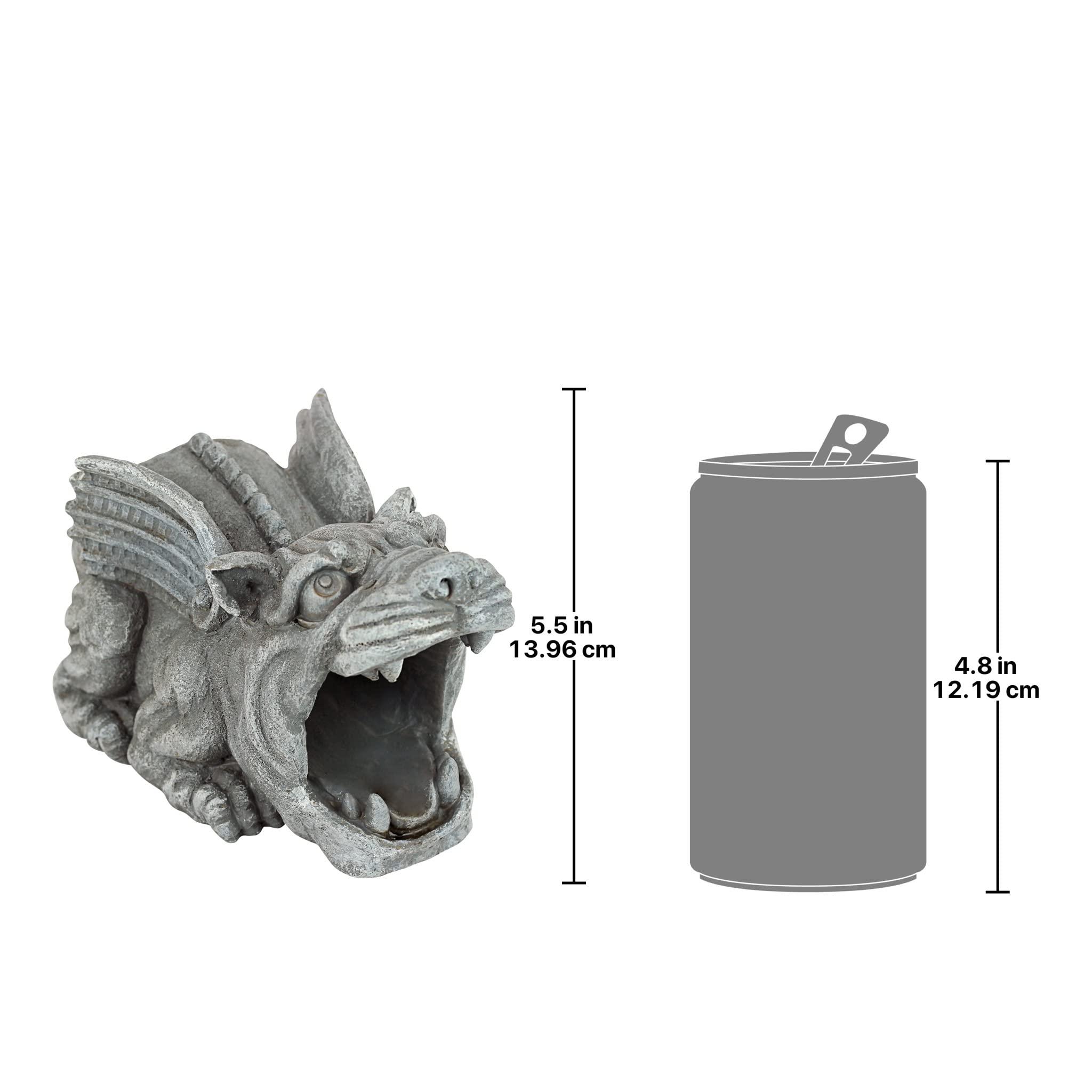 Design Toscano Roland the Gothic Gargoyle Gutter Guardian Rain Downspout Extension Outdoor Statue, 10 Inch Long, Cast Stone Resin, Grey Stone Finish - Image 3