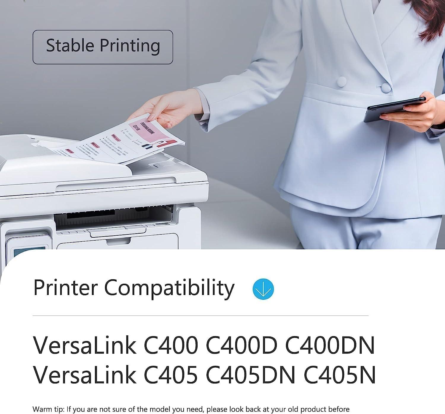 VersaLink C400/C405 Extra High Capacity Toner Cartridges (4 Pack, 1BK/1C/1M/1Y) - 106R03524 106R03526 106R03527 106R03525 Toner Replacement for Xerox VersaLink C400 C400DN C405 C405DN Printer - Image 2