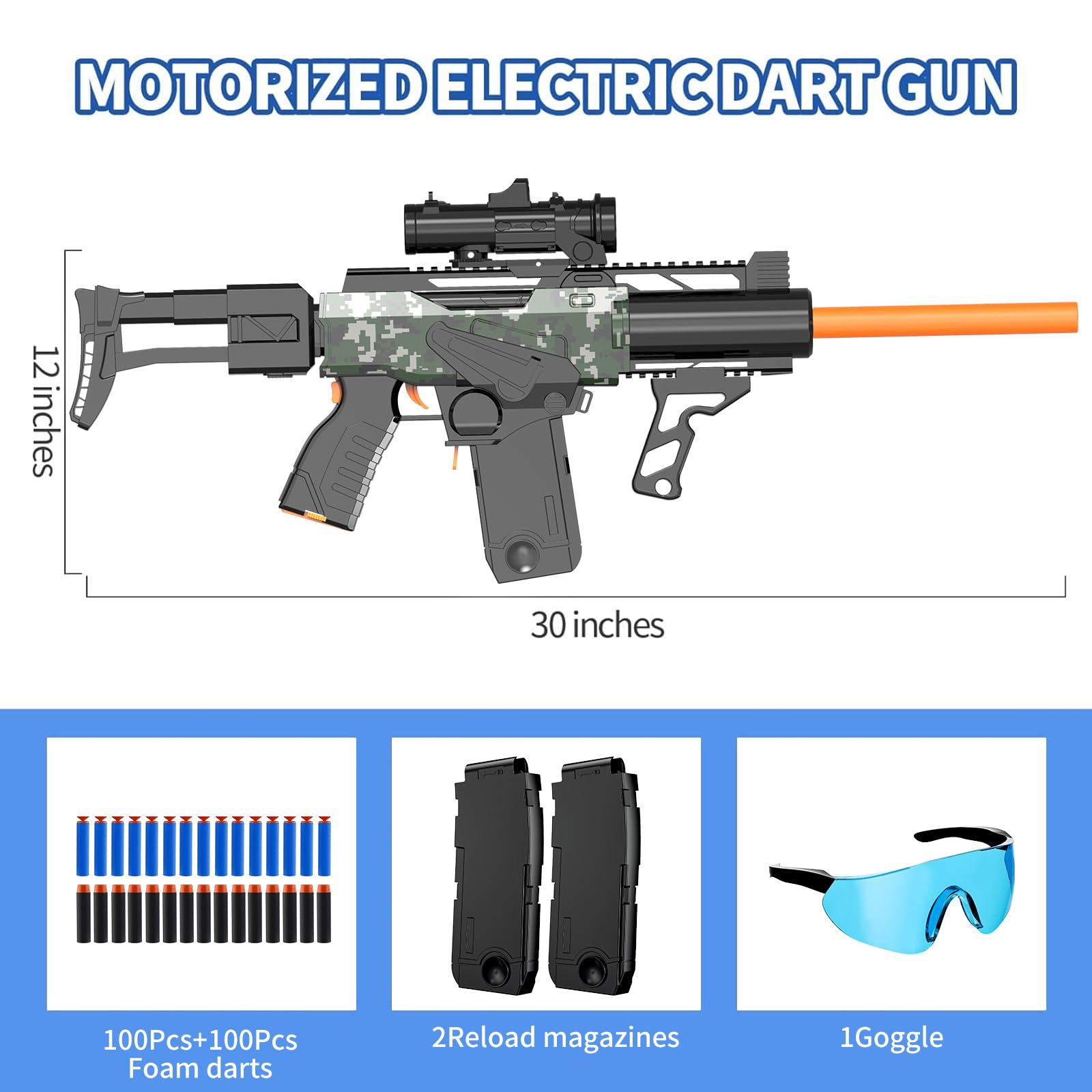 Toy Gun Automatic Sniper Rifle Bullets -Electric Toy Foam Blaster with 200 Darts, 2 Magazines and Grip, Toys for 8-12 Year Old Boys Adults, Birthday Xmas Gift for Kids Age 8+ - Image 2