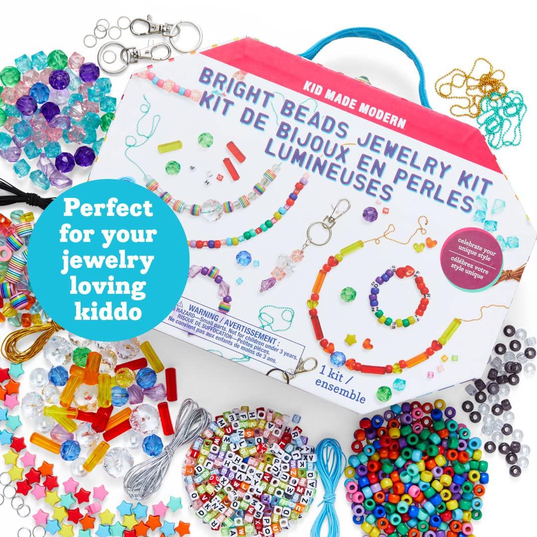 Kid Made Modern - Bright Beads Jewelry Kit - Bead Bracelet Kit - 865+ Piece Set - DIY Kids Crafts - Bulk Craft Set - Create Your Own Art - Includes Art & Jewelry Supplies - Ages 6+ - Image 5