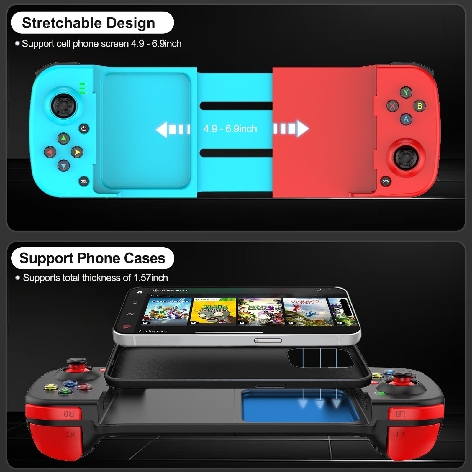 arVin Wireless Gamepad Controller for iPhone iOS Android PC with Back Button, Mobile Gaming Controller for iPhone 15/14/13/12/11, iPad, MacBook, Samsung Galaxy S23/S22/S21, TCL, Tablet, CODM, Genshin - Image 3