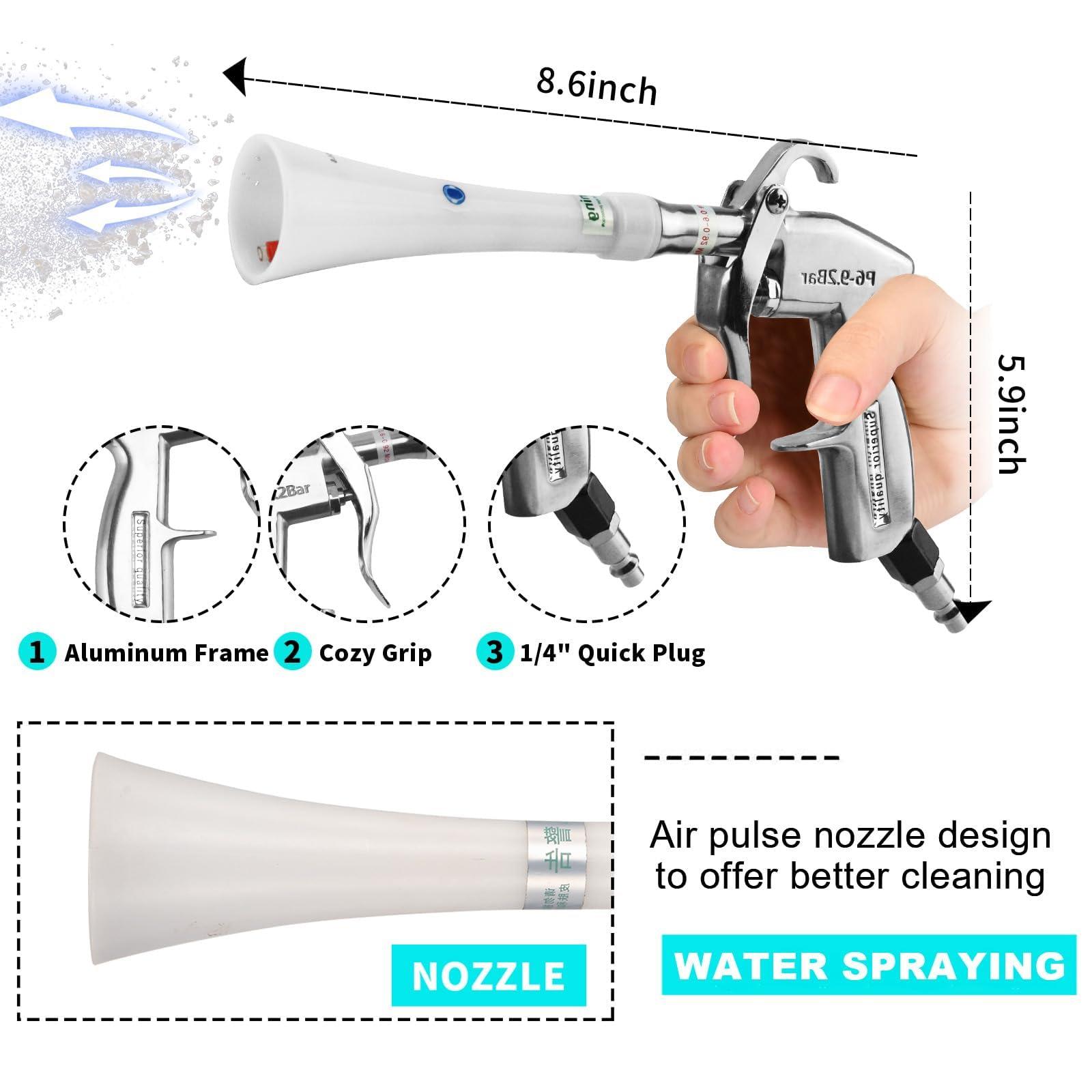 GOCCIDA Tornado Dry Cleaning Gun with Brass Adjustable Air Flow Nozzle,Air Blower Gun Quickly Blasts Dirt and Dust from Surface Works with Air Compressor - Image 3
