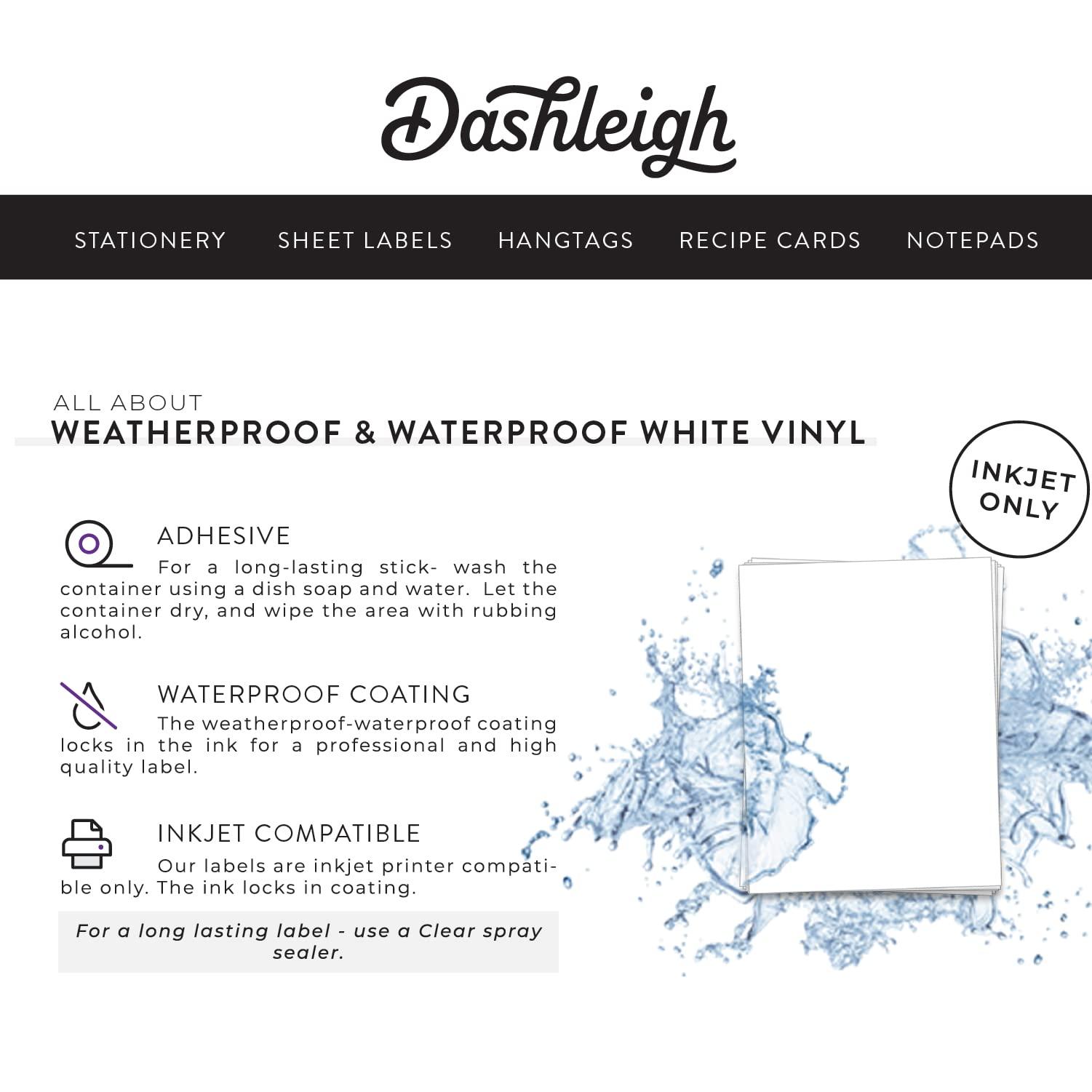 240 Square Waterproof Labels for 50 ml Bottles, 1.5 in. | White Waterproof Vinyl for Inkjet Printers - Image 9