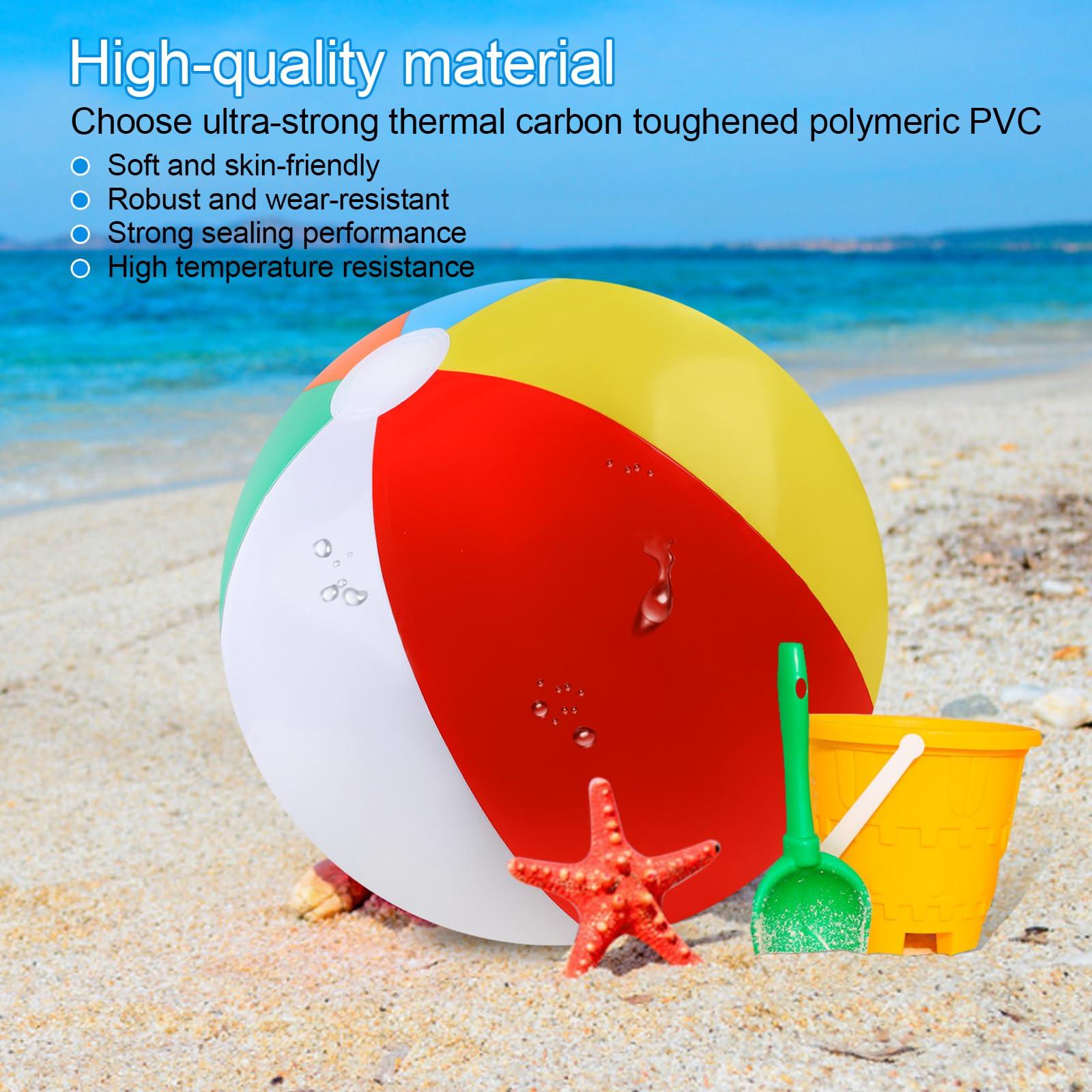 REGUICORP 2 Pack Beach Balls, 20 Inch Beach Balls for Kids, Rainbow Color Pool Toys Pool Balls for Swimming Pool, Beach Toys Inflatable Ball for Summer Parties and Water Games - Image 4