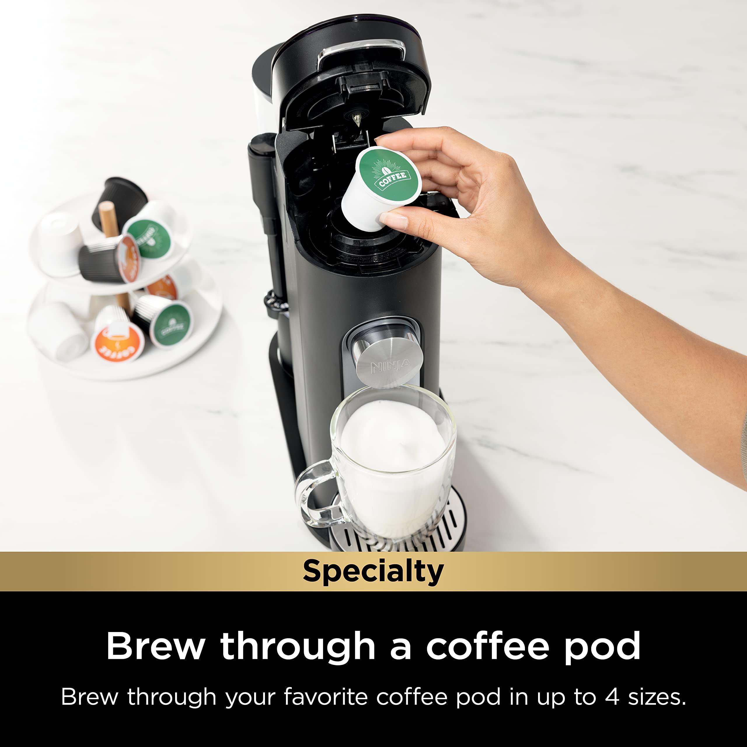 Ninja PB051 Pods & Grounds Specialty Single-Serve Coffee Maker, Compatible with K-Cups, Built-In Milk Frother, 6-oz. Cup to 24-oz. Travel Mug Sizes, Black (Renewed) - Image 2