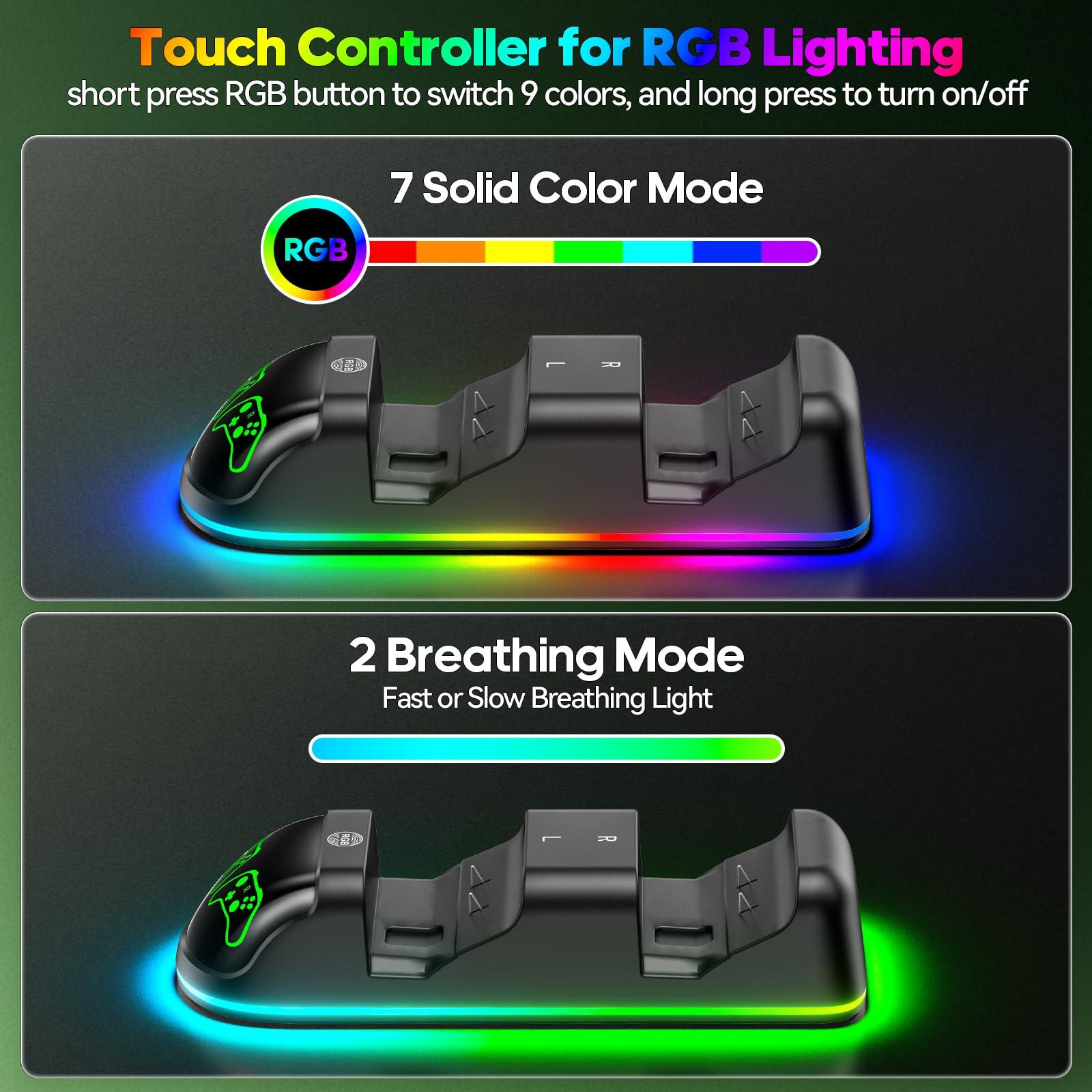 OIVO XSX Controller Charger Station with 2 Packs 4320mWh Rechargeable Battery for Xbox Series X/S/One/Elite/Core Controller, Charging Dock for Xbox with 4 Packs Covers - Image 6