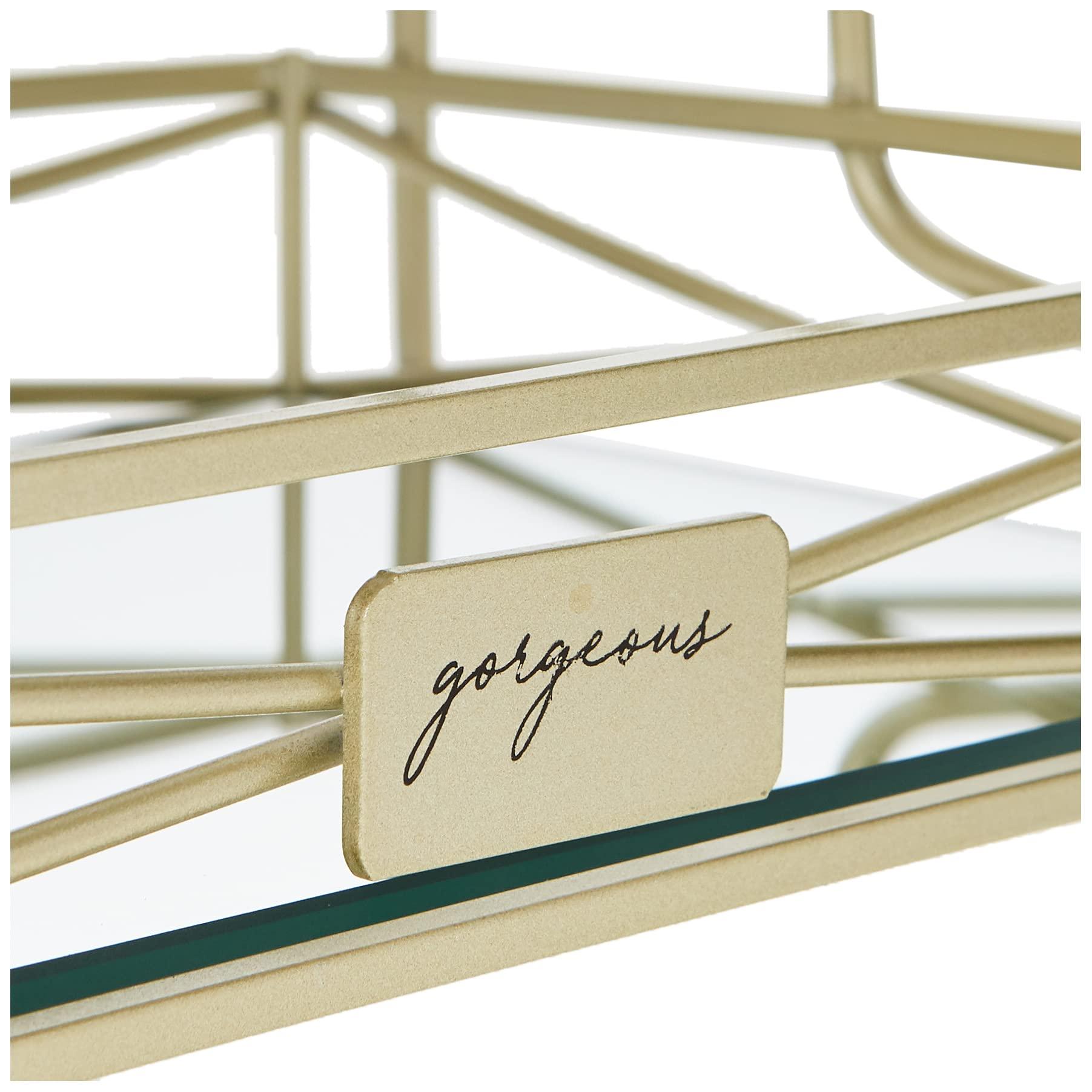Home Details 2 Tier Mirrored, Perfect for Perfumes, Jewelry, Makeup, Cosmetic Organizer, Stylish Decor in Satin Gold Vanity Tower - Image 3