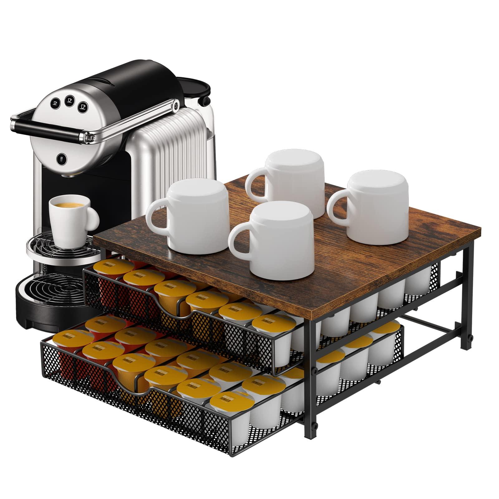 Coffee Pod Drawer Holder Capsule Storage Organizer 2 Tier Coffee Pods Holder With Sliding Baskets for 72 Capacity K Pod, Suit for Home Office Cafe Counter (Black) - Image 6