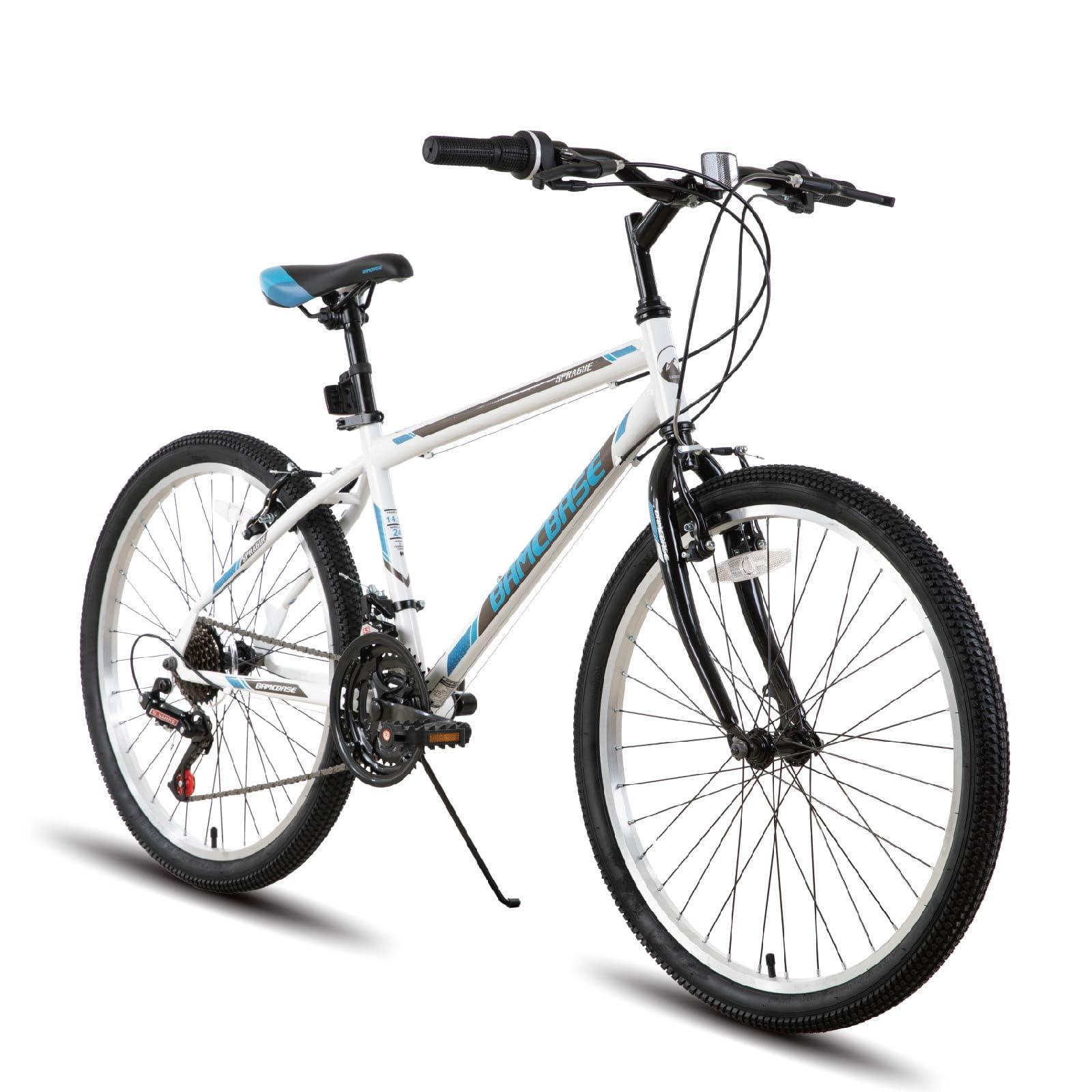 HH HILAND 24 26 inch Mountain Bike for Men Women, 21 Speeds High-Carbon Steel Frame, Sport Cycling MTB Bicycle for Adult