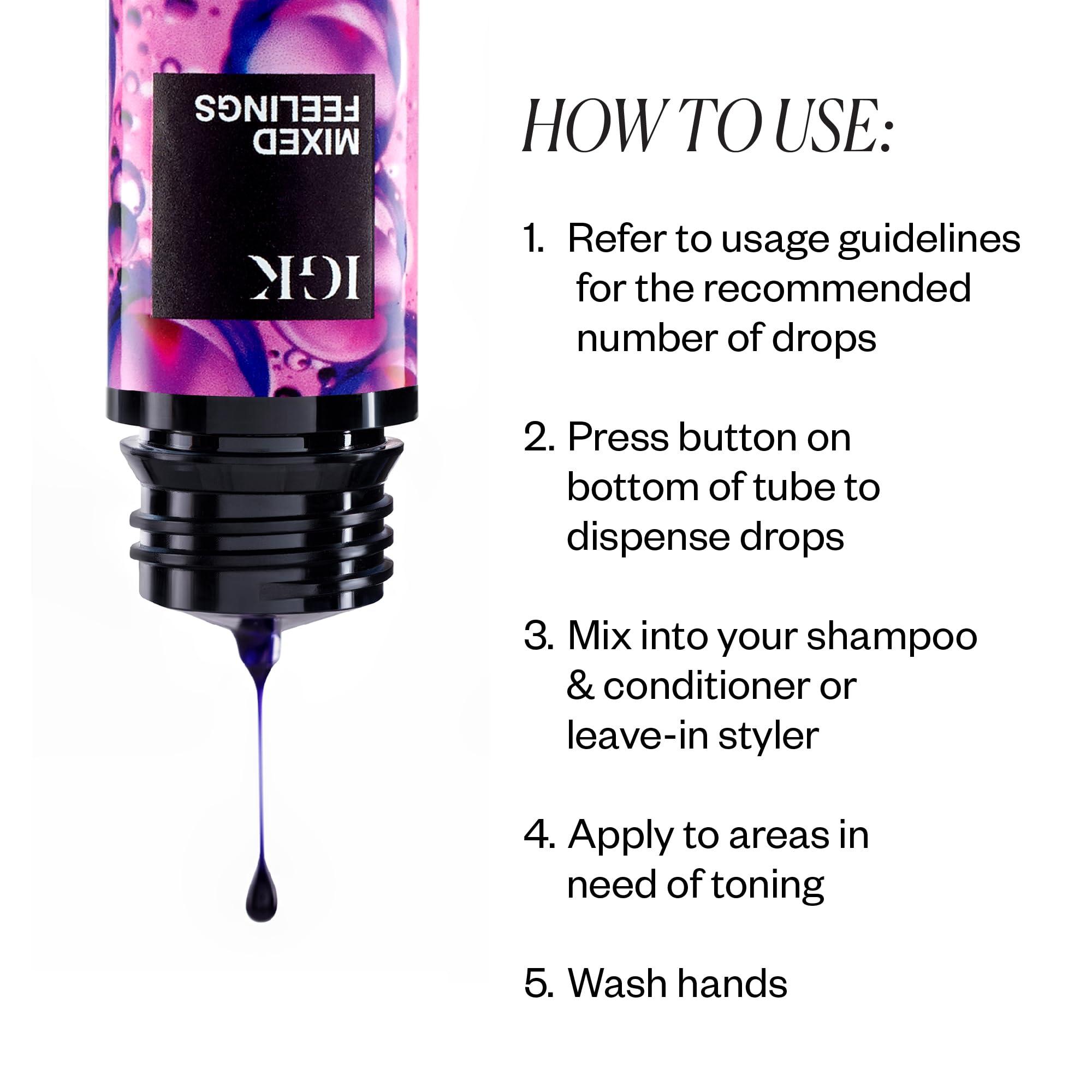 IGK MIXED FEELINGS Leave-In Blonde Toning Drops | Brighten + Neutralize Brass | Vegan + Cruelty Free | 1 Oz - Image 3