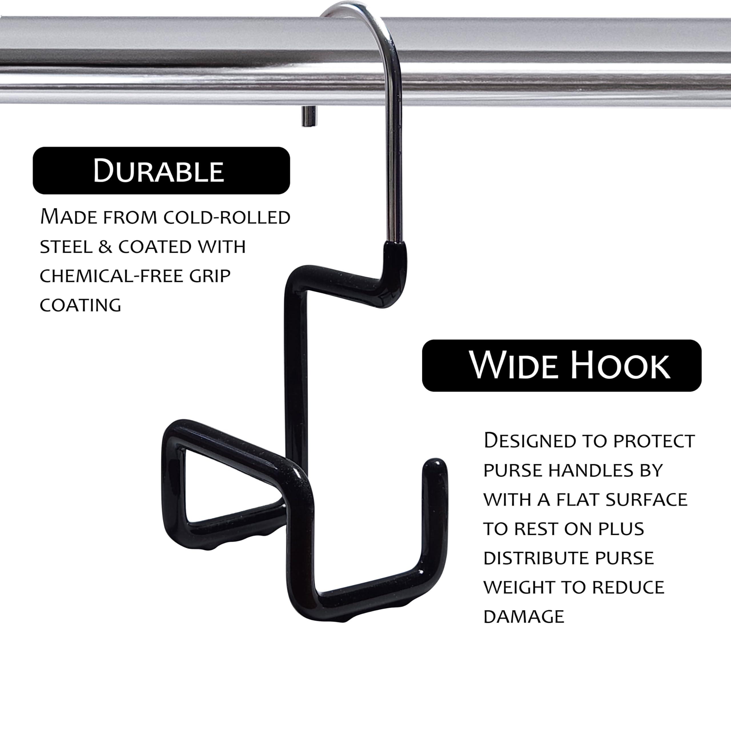MAWA Non-Slip Steel Purse/Luggage Hanger with Wide Base for Strap Support, Set of 1, Black - Image 4