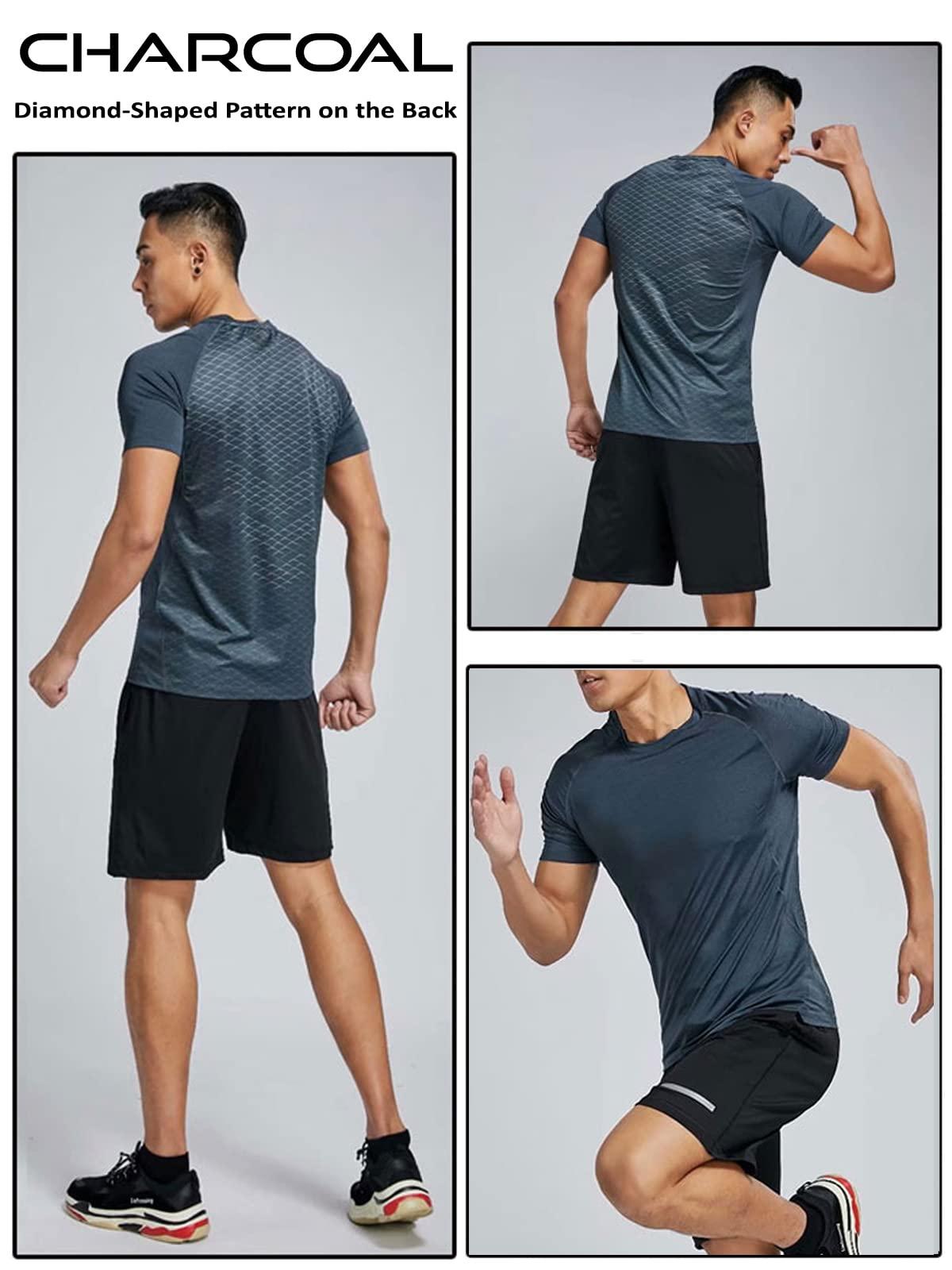 5 Pack Men’s Active Quick Dry Crew Neck T Shirts | Athletic Running Gym Workout Short Sleeve Tee Tops Bulk - Image 4