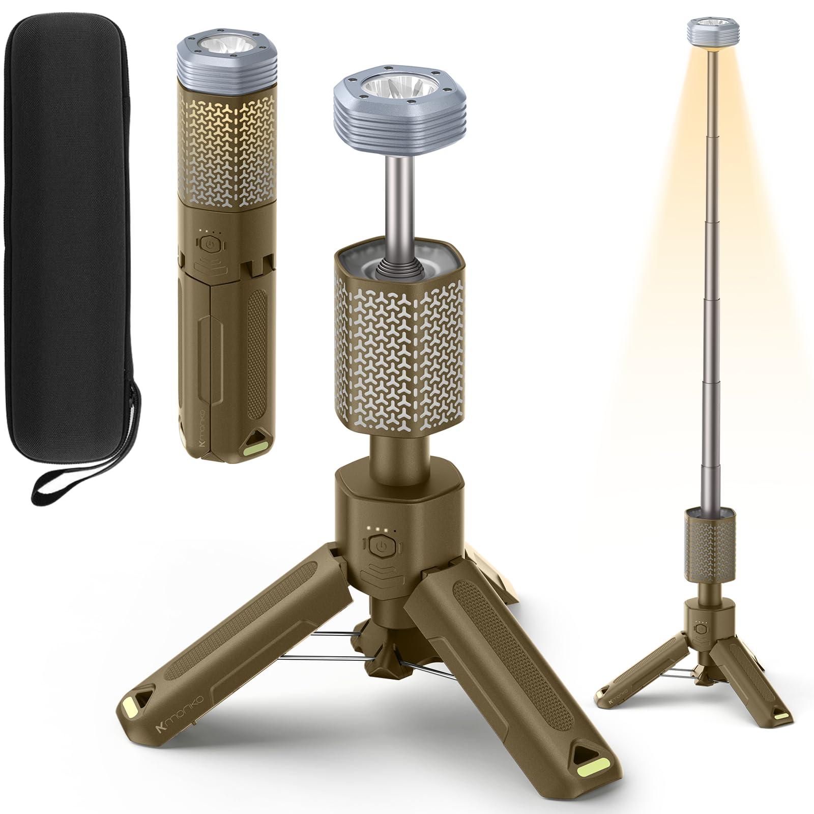 MORIKO Camping Lights Rechargeable Telescopic, Portable Collapsible Magnetic Lantern Camping Essentials, 10,500mAh IP67 Waterproof LED Flashlights, Camping Gear for Hiking Fishing Travel Emergency - Image 1