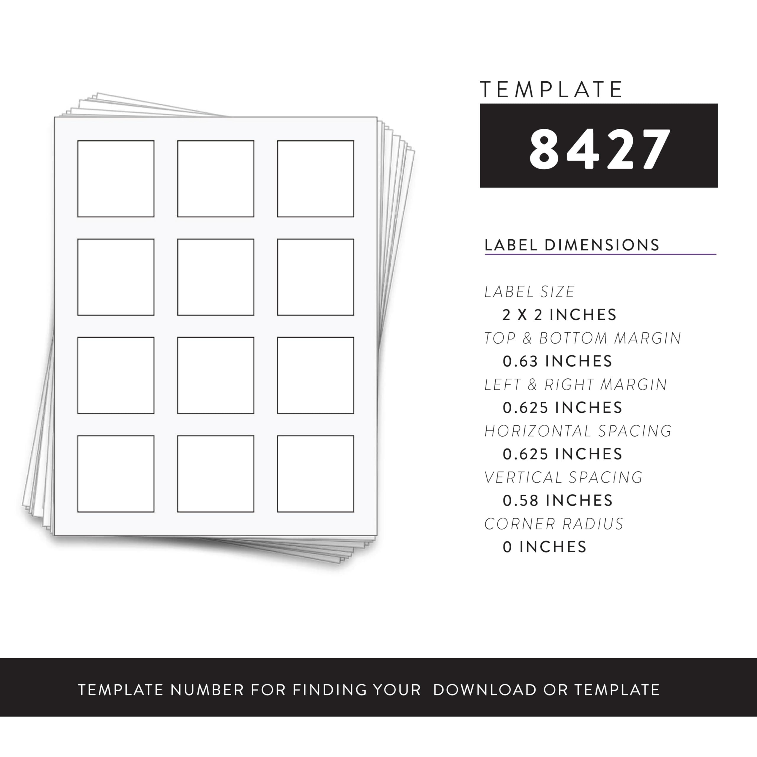 120 Square Waterproof Labels for 100 ml Bottles, 2 in., Waterproof White Vinyl for Inkjet Printers - Image 2