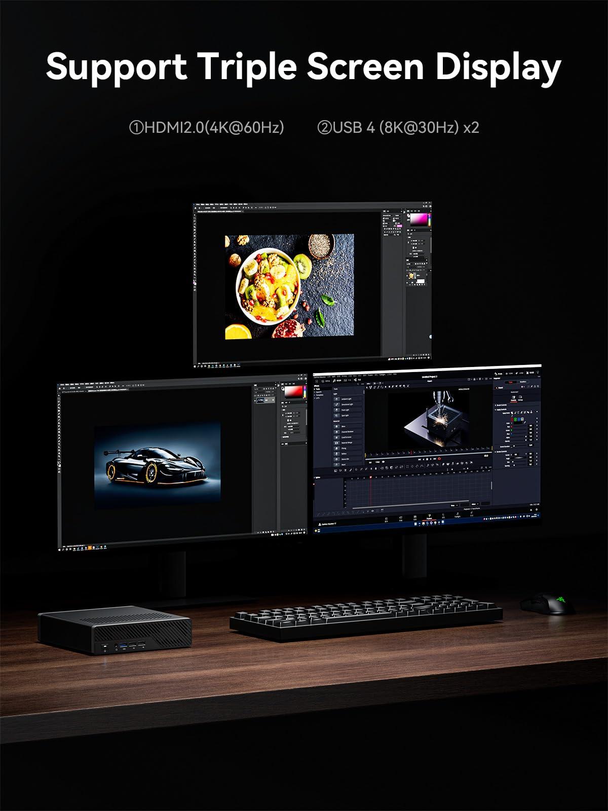 MINISFORUM MS-01-S1260 Mini PC Barebone with Intel Core i5-12600H,vPro Enterprise Support,2x10Gbps SFP+LAN/2x2.5G RJ45/2xUSB4/HDIM/16xPCIe 4.0/M.2 NVMe SSD/U.2 NVMe SSD,Mini Computer(No OS/RAM/SSD) - Image 3