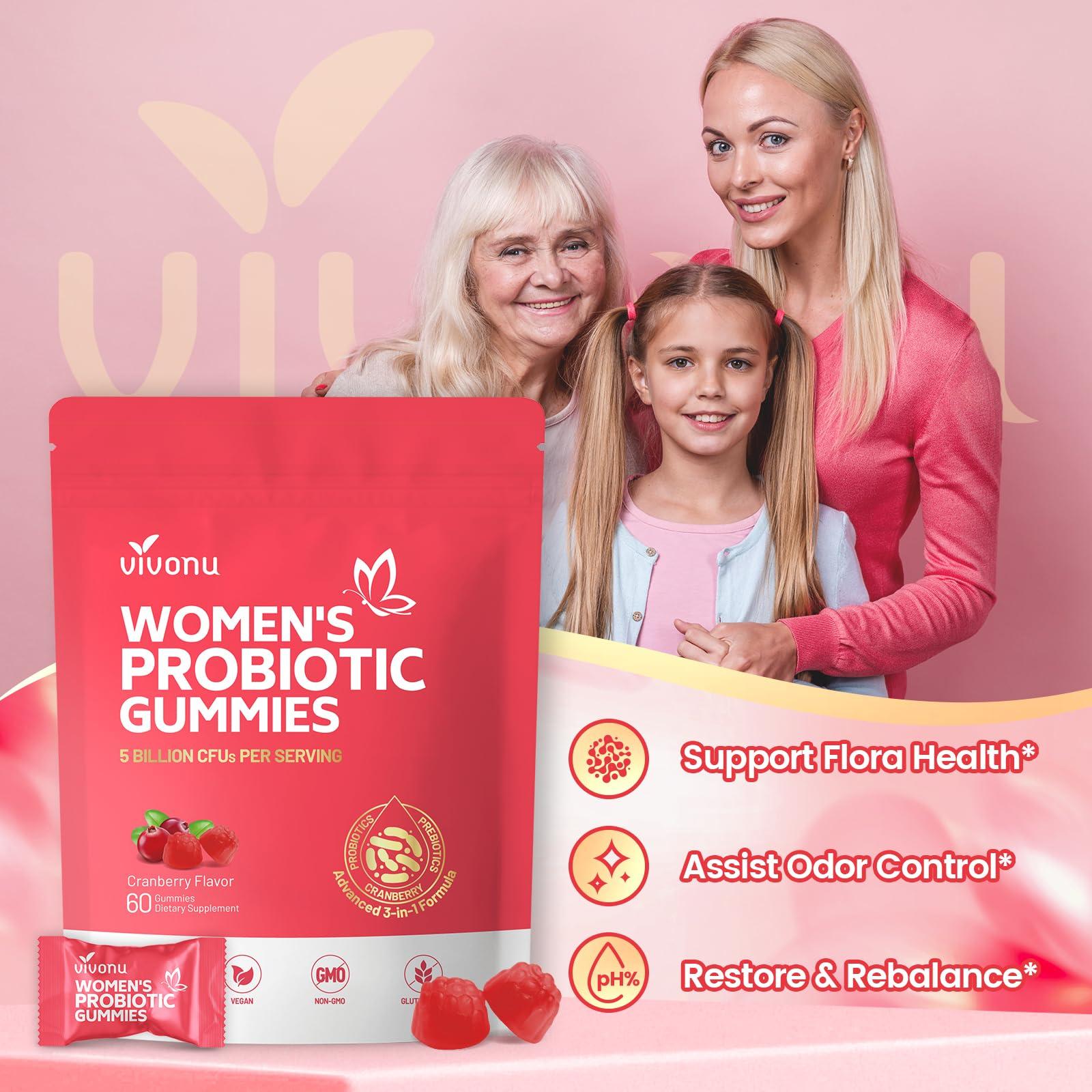 Vaginal Probiotics for Women, Feminine Balance pH Gummies for Healthy Odor, Yeast Balance & Flora + Vitamin C for Immune Support -Cranberry - Image 4