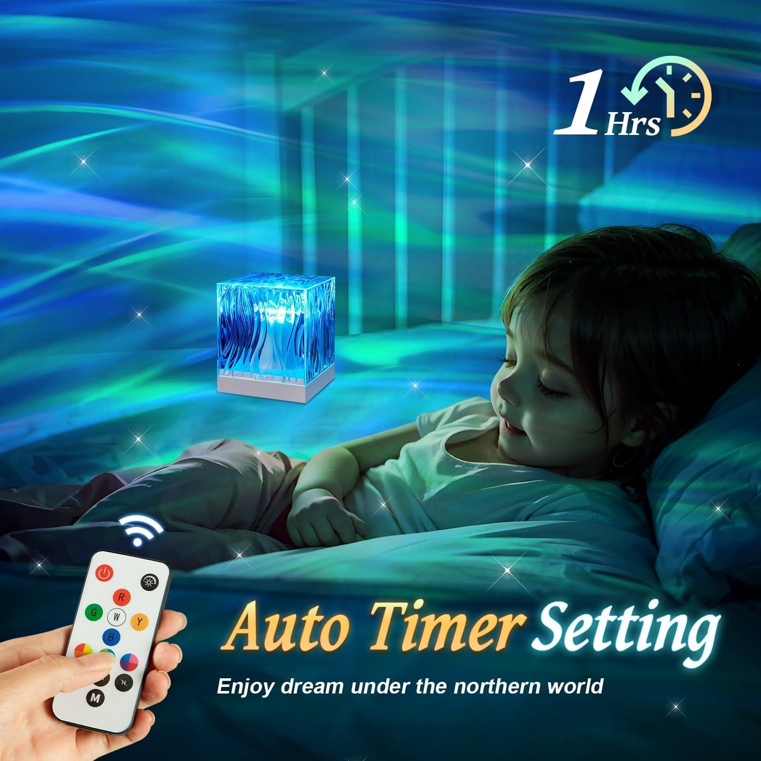 Northern Lights Projector,18 Colors Aurora Light Projector for Bedroom,Dimmable Mood Lighting for Bedroom Lights,Remote+Timer Water Ripple Lamp Ocean Lamp,Ocean Room Decor Unique Gifts for Women/Girls - Image 4
