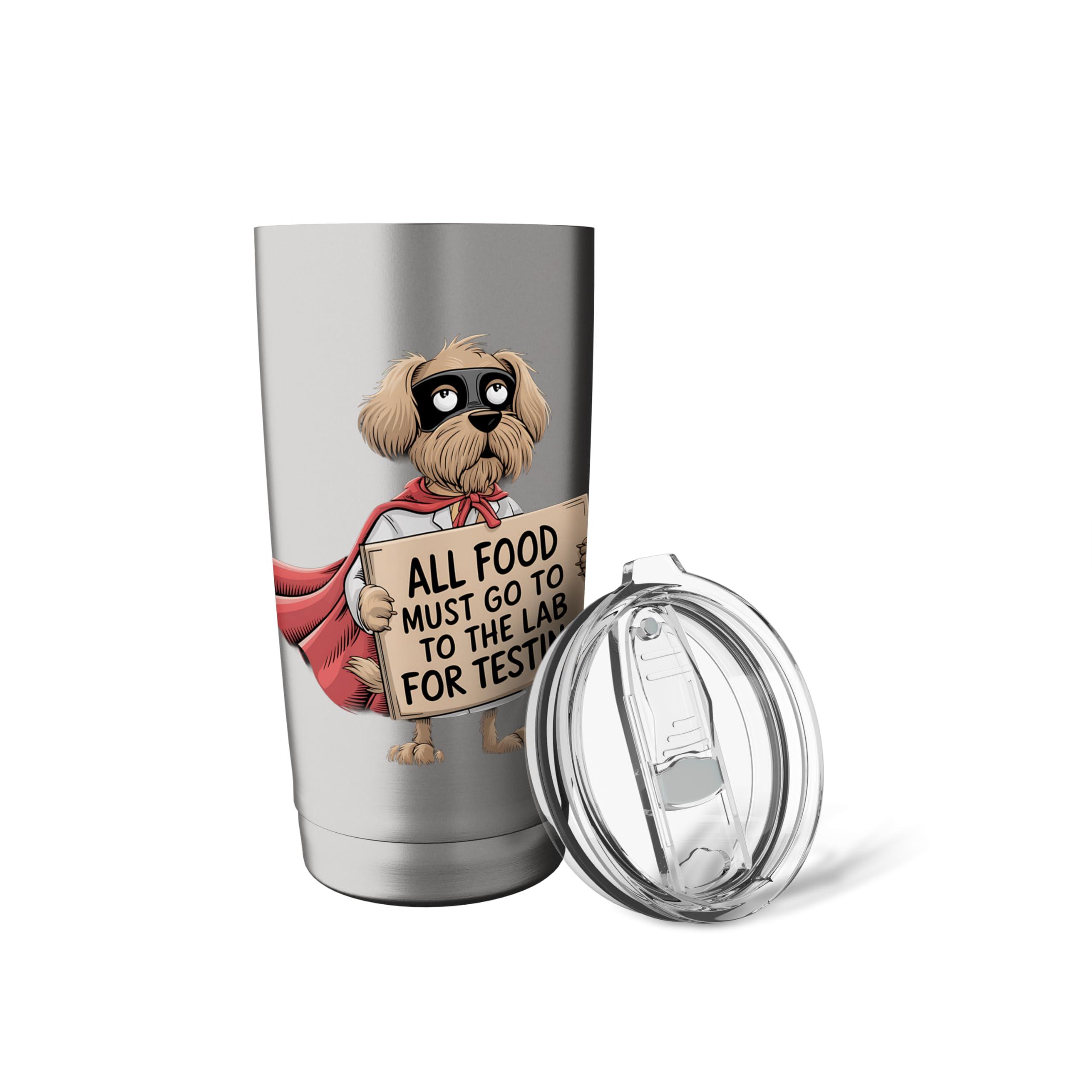 All Food Must Go to the Lab Funny Superhero Dog Stainless Steel Insulated Tumbler - Image 6