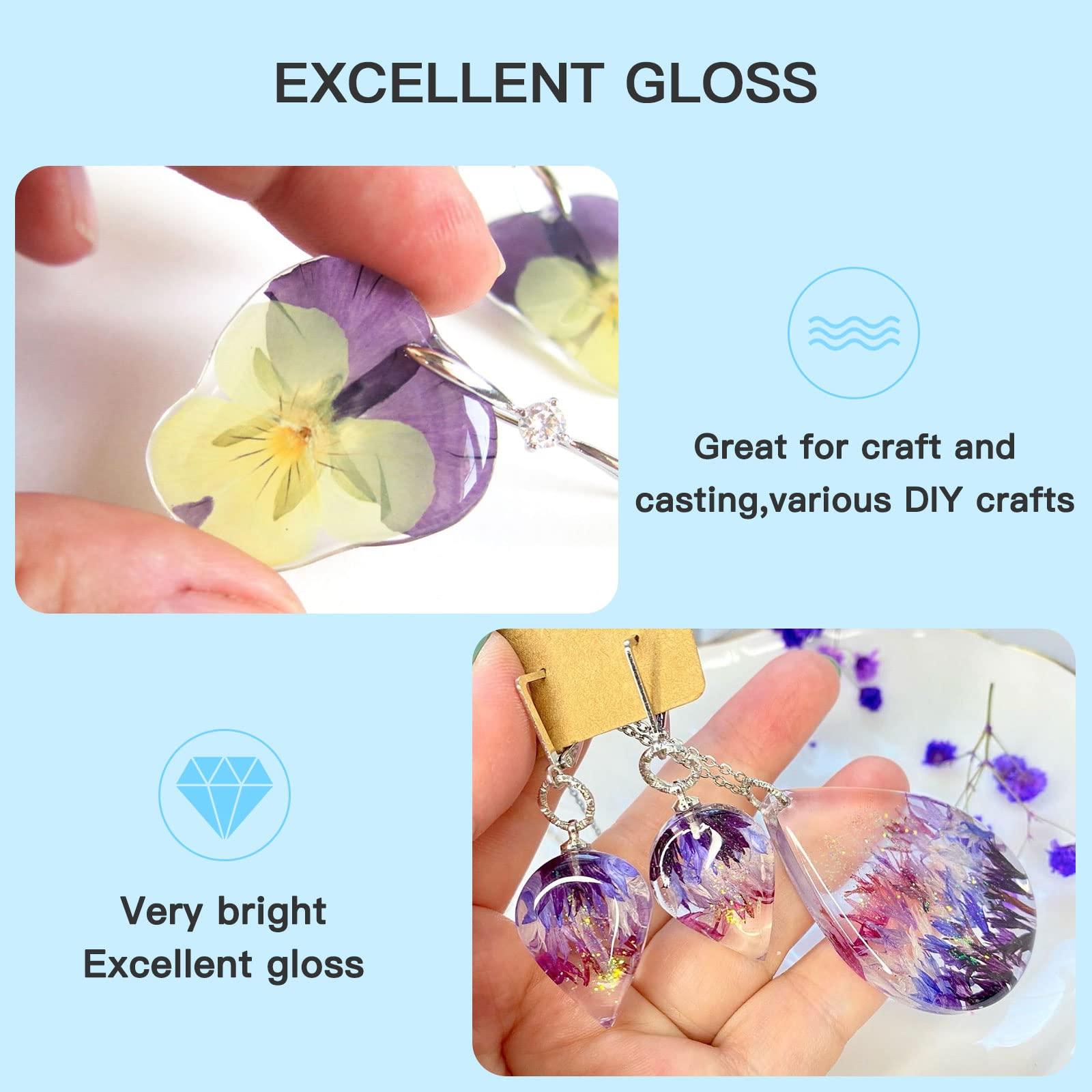 JDiction 400g UV Resin, New Formula Crystal Clear UV Resin Solar Cure Sunlight Activated Hard UV Resin Kit for Jewelry Making, Casting and Coating DIY Crafts - Image 6