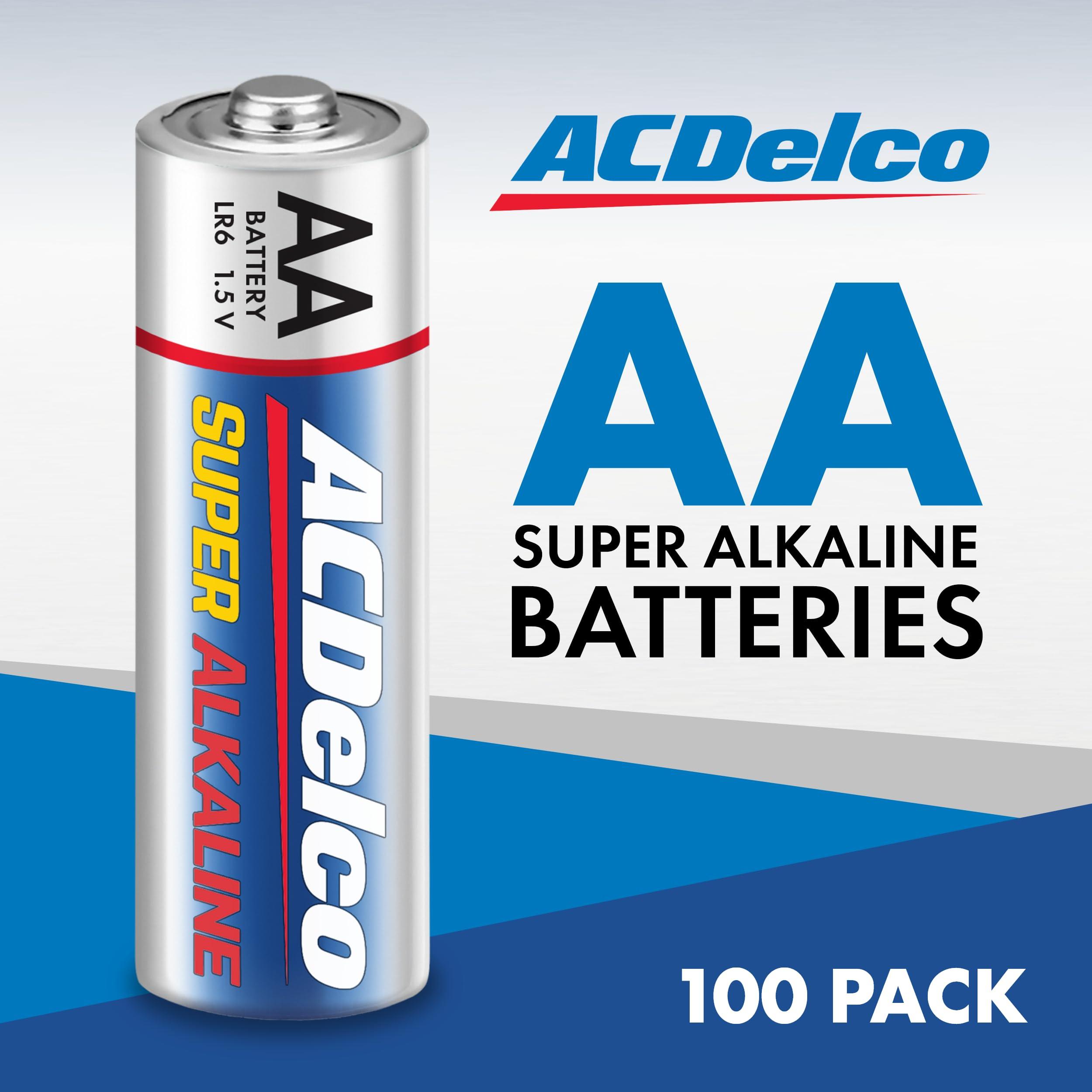 ACDelco 100-Count AA Batteries, Maximum Power Super Alkaline Battery, 10-Year Shelf Life, Reclosable Packaging - Image 2