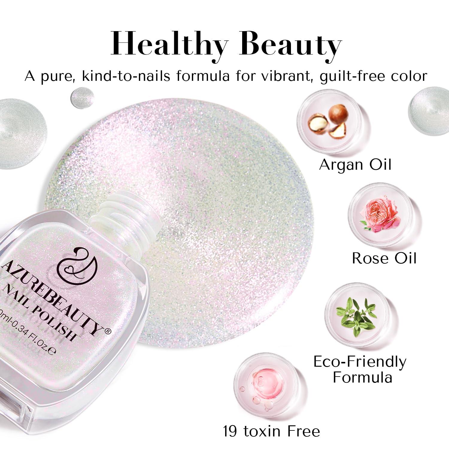 AZUREBEAUTY Glitter Pearl Nail Polish,Shine White Quick Dry, Natural Lustrous Enamel for DIY Manicure & Pedicure - Image 6