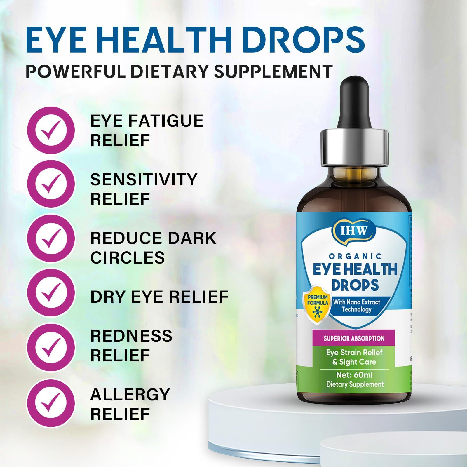 IHW 60ml Eyebright Herb Drops for Eye Health, Eye Fatigue & Dry Eye Support Herbal Supplements W/Euphrasia officinalis Bilberry Goji Leaves Blueberry Extract, Organic Eye Drops for Sight Care - Image 7